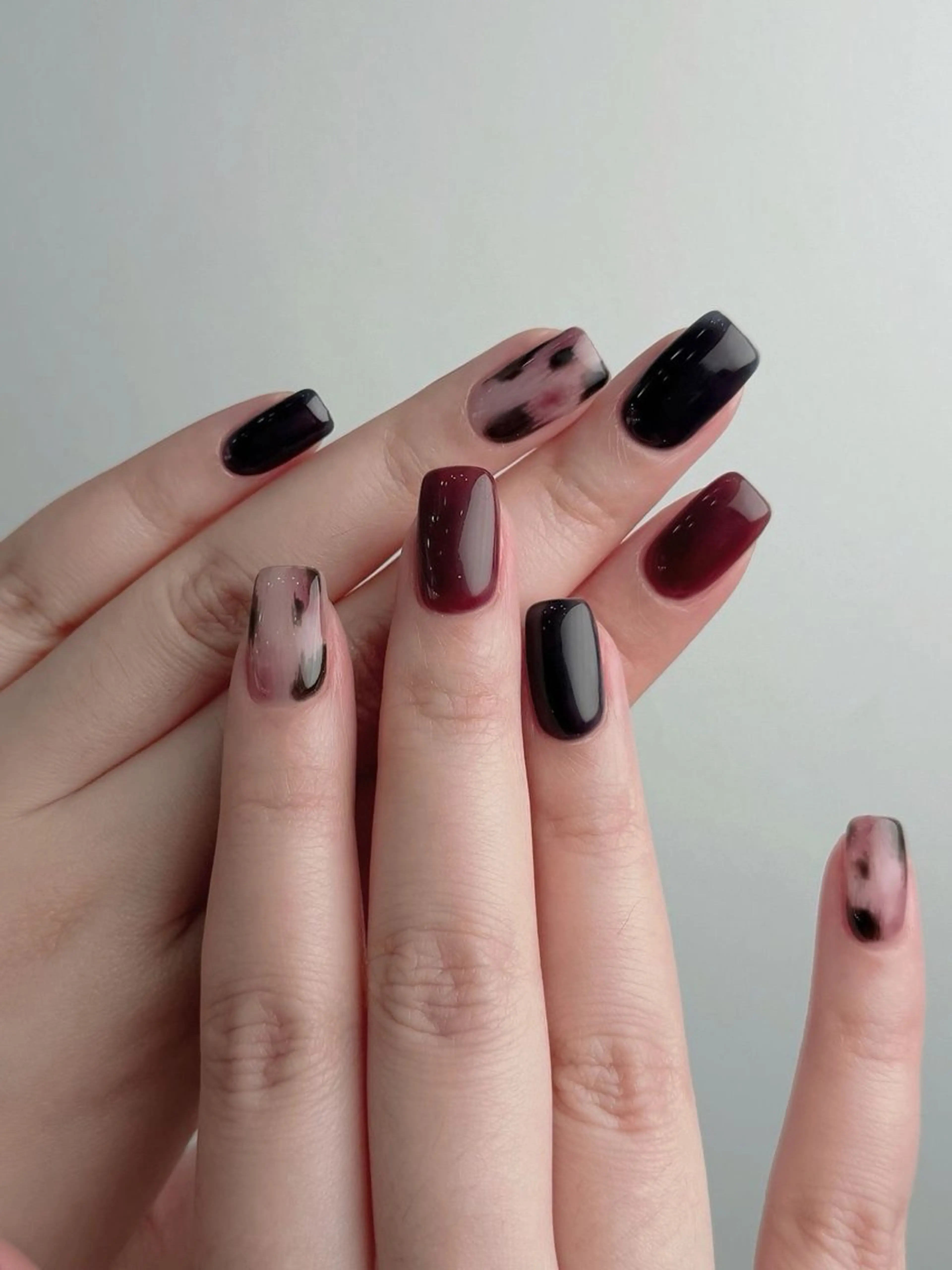 ネイル 韓国ネイル 持ち込み ニュアンスネイル ネイルチップ 冬ネイル RINN ANA.CHUOのネイルデザイン