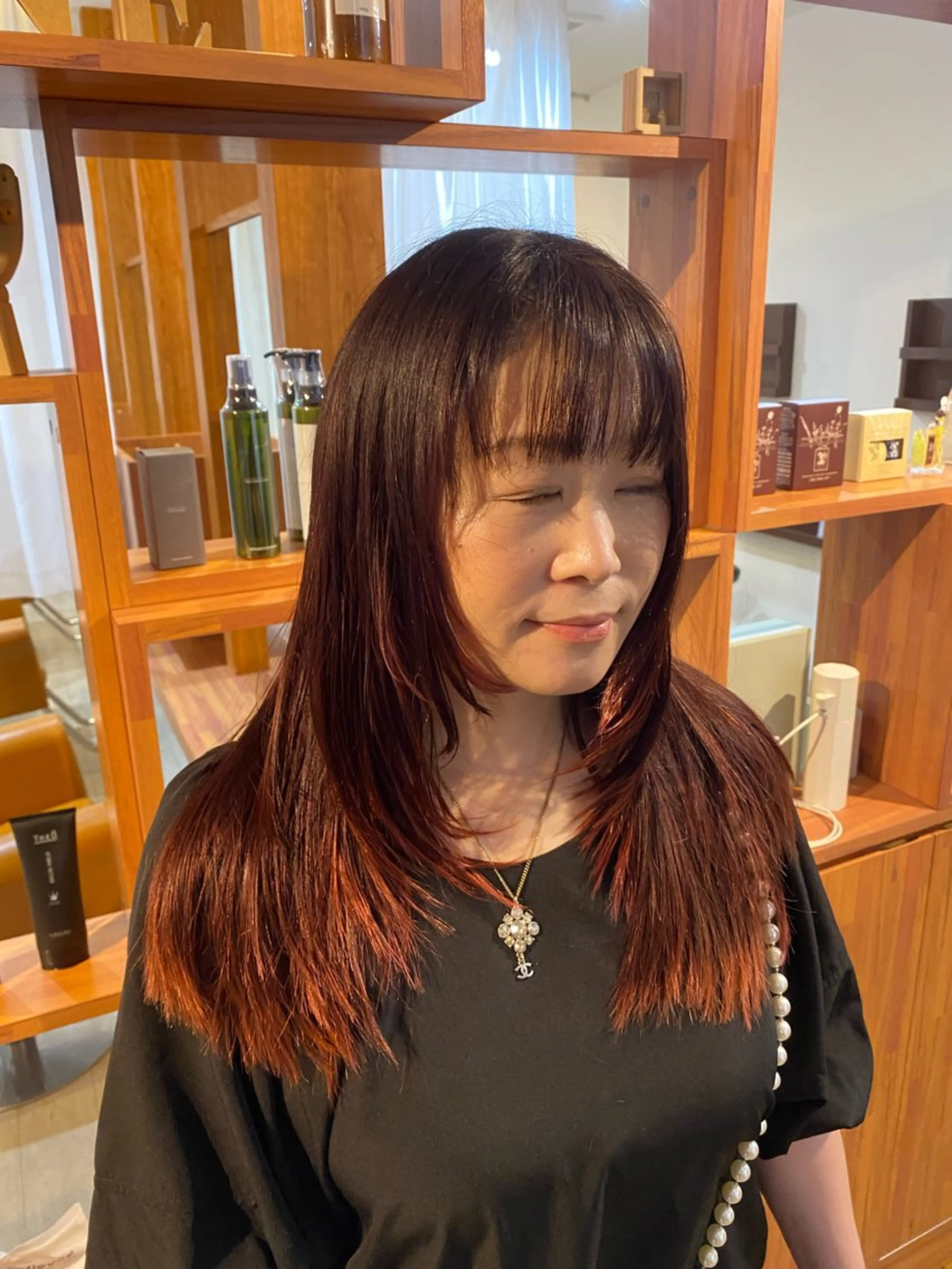 ロング レイヤーカット カット トリートメント 縮毛矯正とレイヤー カット/杉村凜汰郎のヘアスタイル