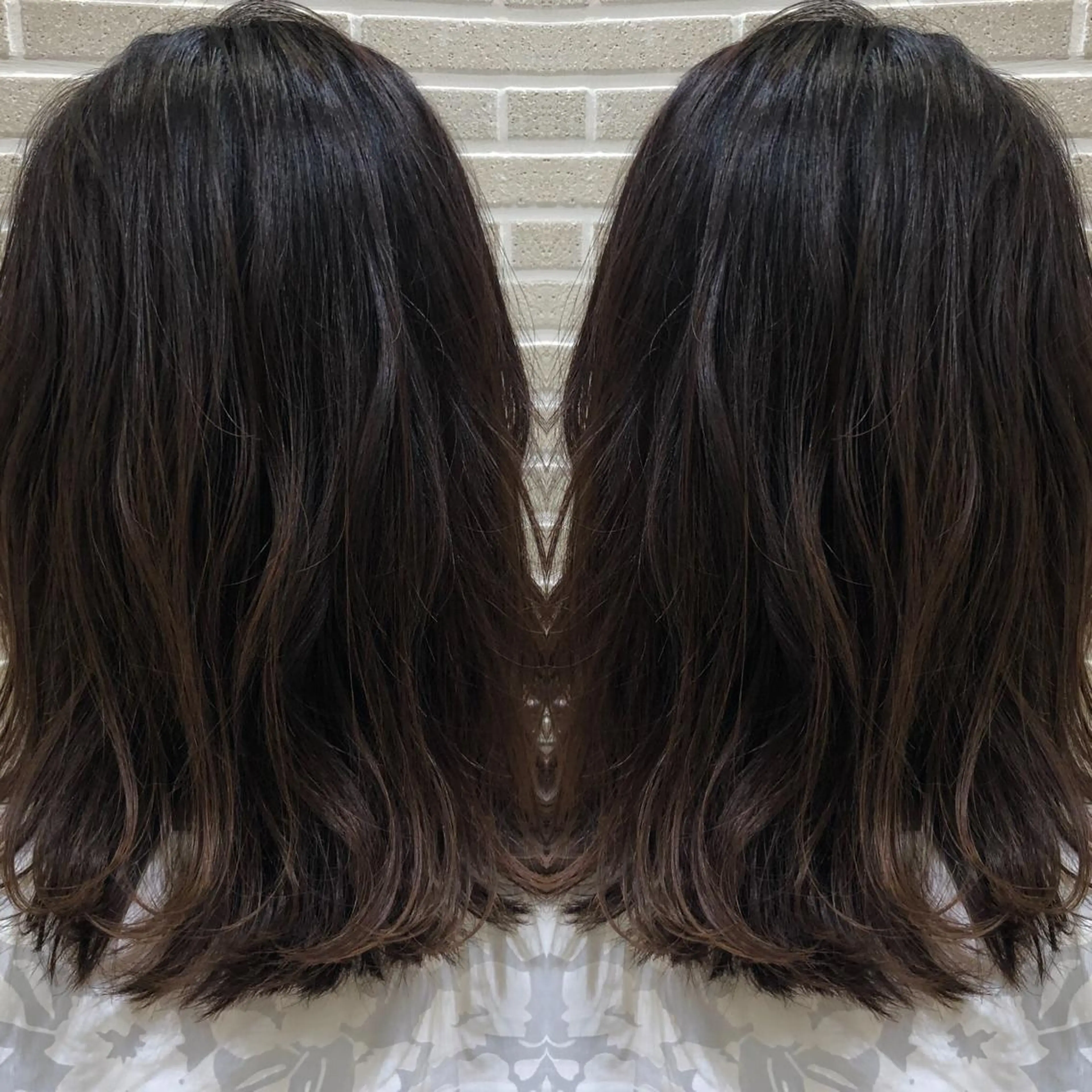 ミディアム カラー カット ヘアカラー トリートメント 山北 咲子のヘアスタイル