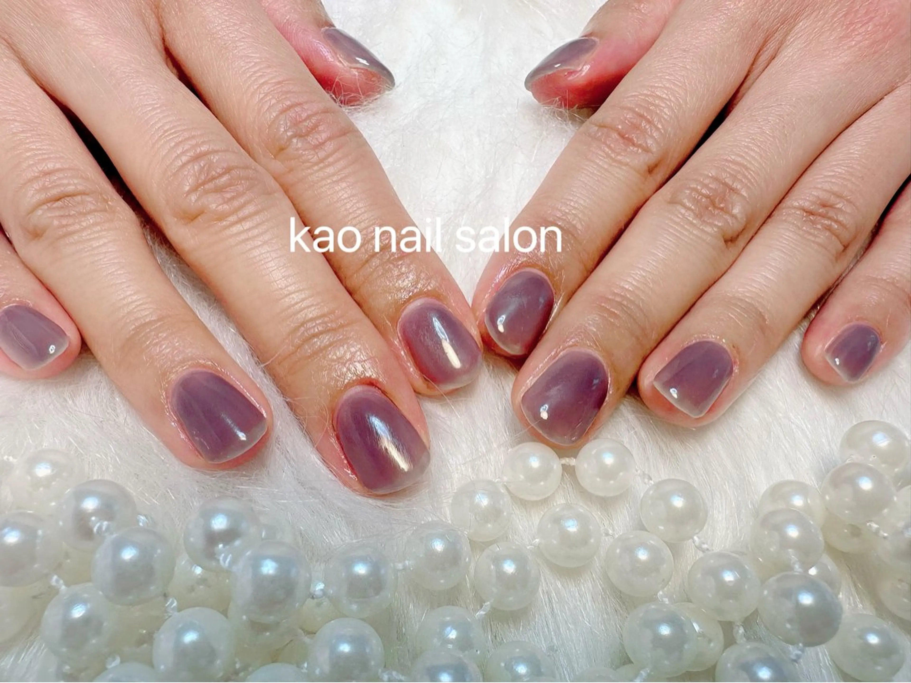 ネイル チークネイル 長さ出し フレンチネイル ジェルネイル ガラスフレンチ ハンドネイル kao nail マグネット/長さだしのネイルデザイン