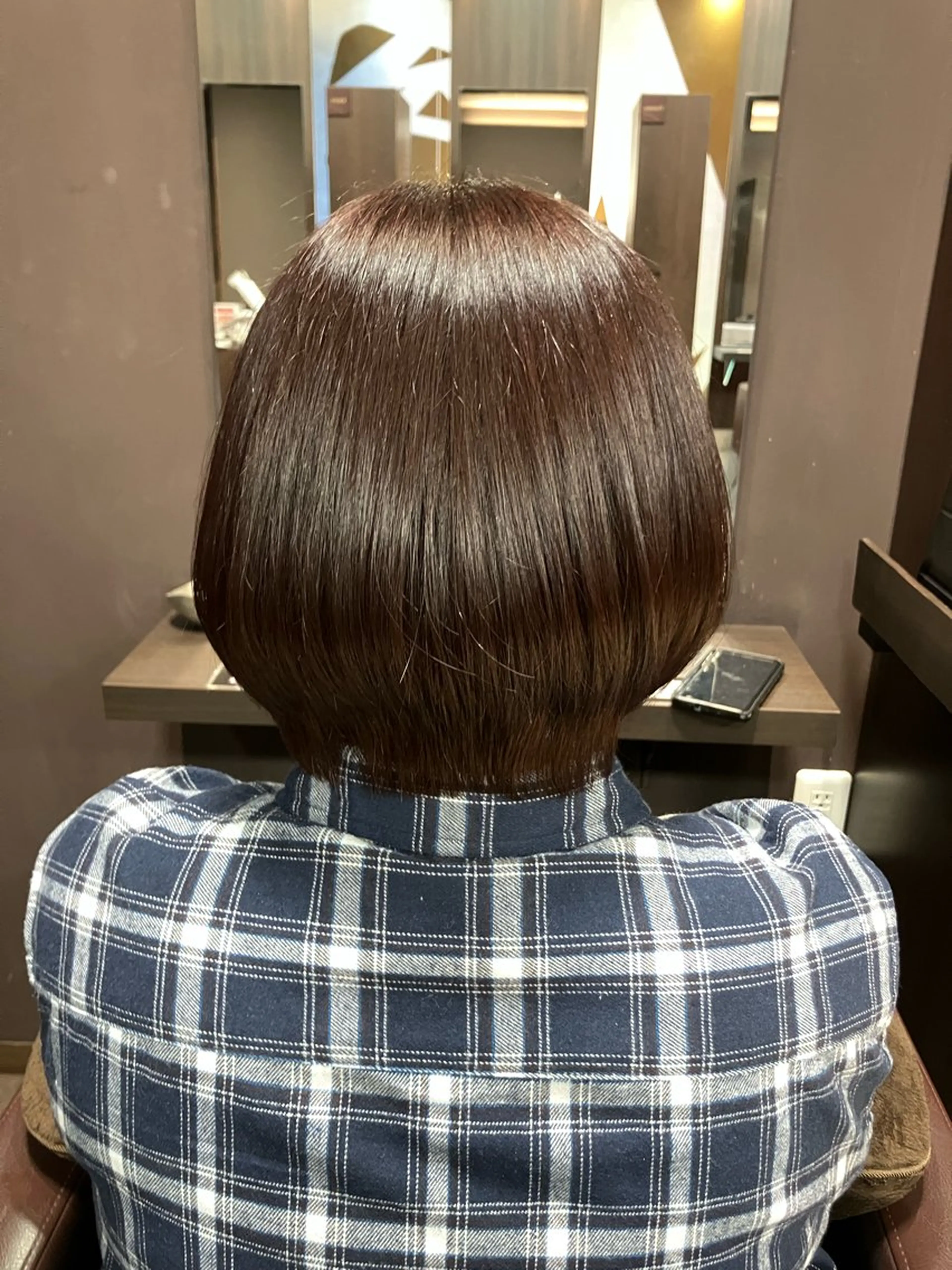 ショート カラー ショートボブ ブラウンカラー レッドカラー レッドブラウン ボブ 小池 穂果/ 府中のヘアスタイル