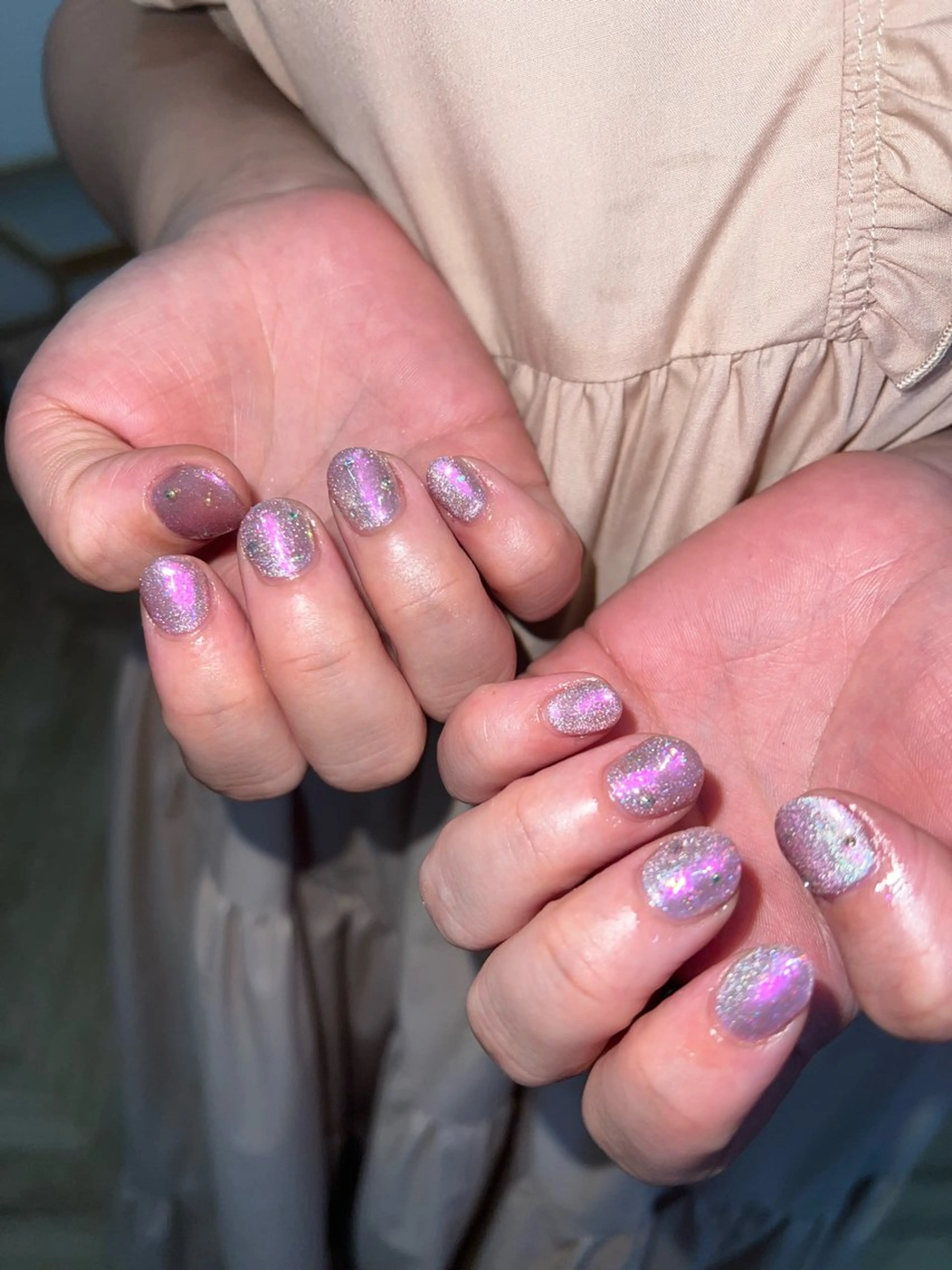 ネイル フラッシュネイル キラキラネイル マグネットネイル ミラーネイル ハンドネイル フットネイル ハンドケア Nes.Nail所属・Miyagi Asamiのネイルデザイン