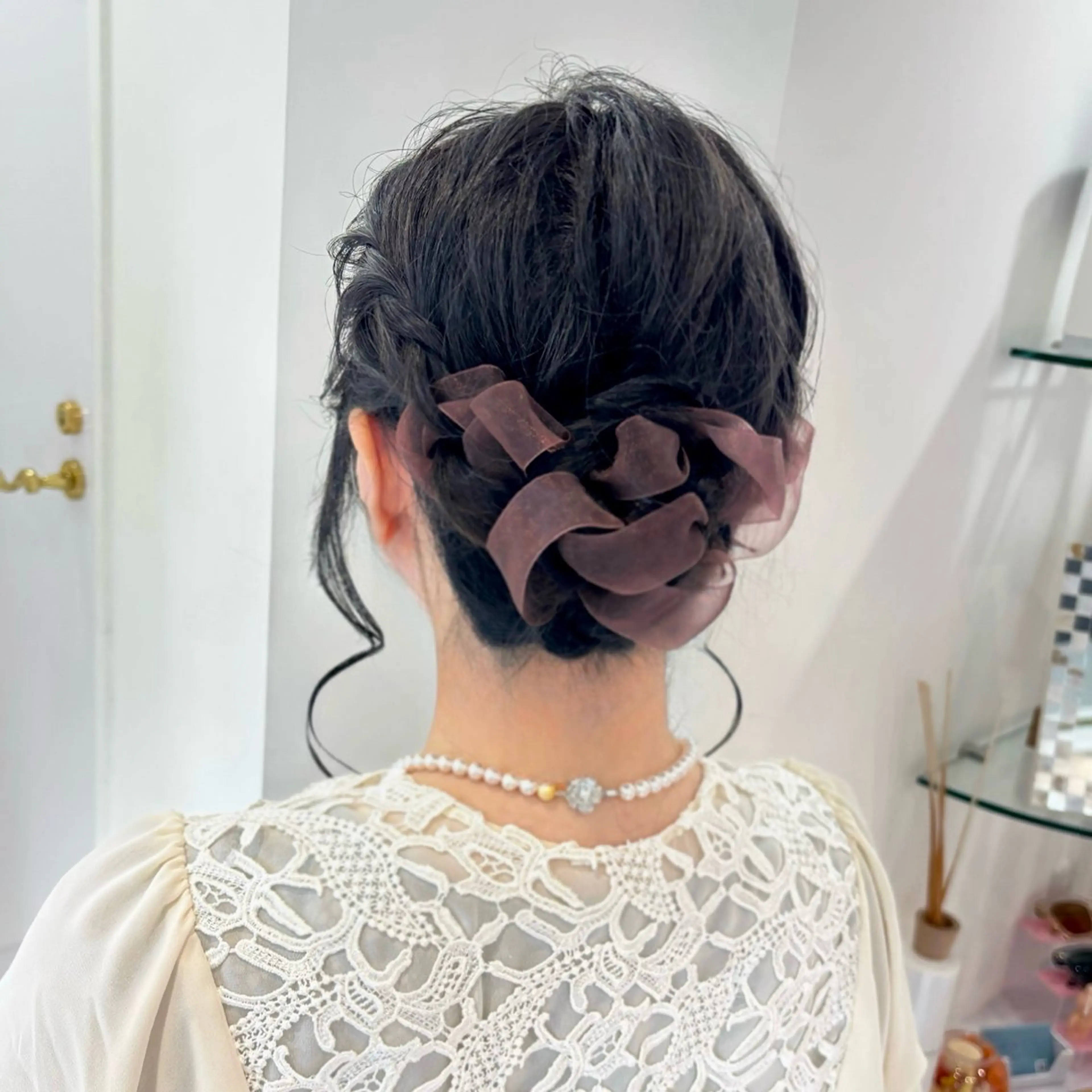 ミディアム ヘアアレンジ 結婚式・ブライダル Ayu🍯/名駅/ブ リーチカラー/ヘアメのヘアスタイル