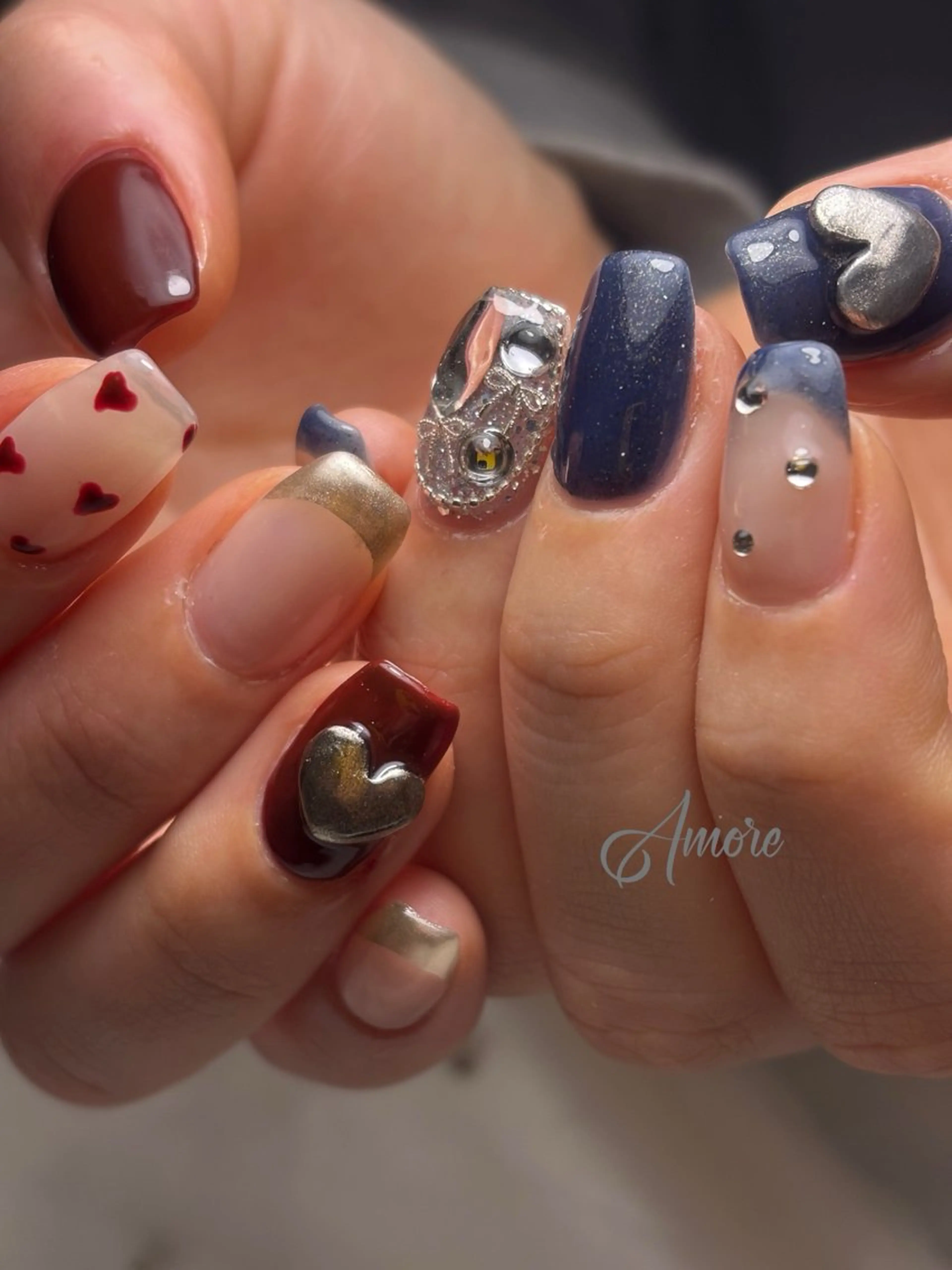 ネイル 桜ネイル ジェルネイル キラキラネイル 韓国ネイル マグネットネイル You kyehwaのネイルデザイン