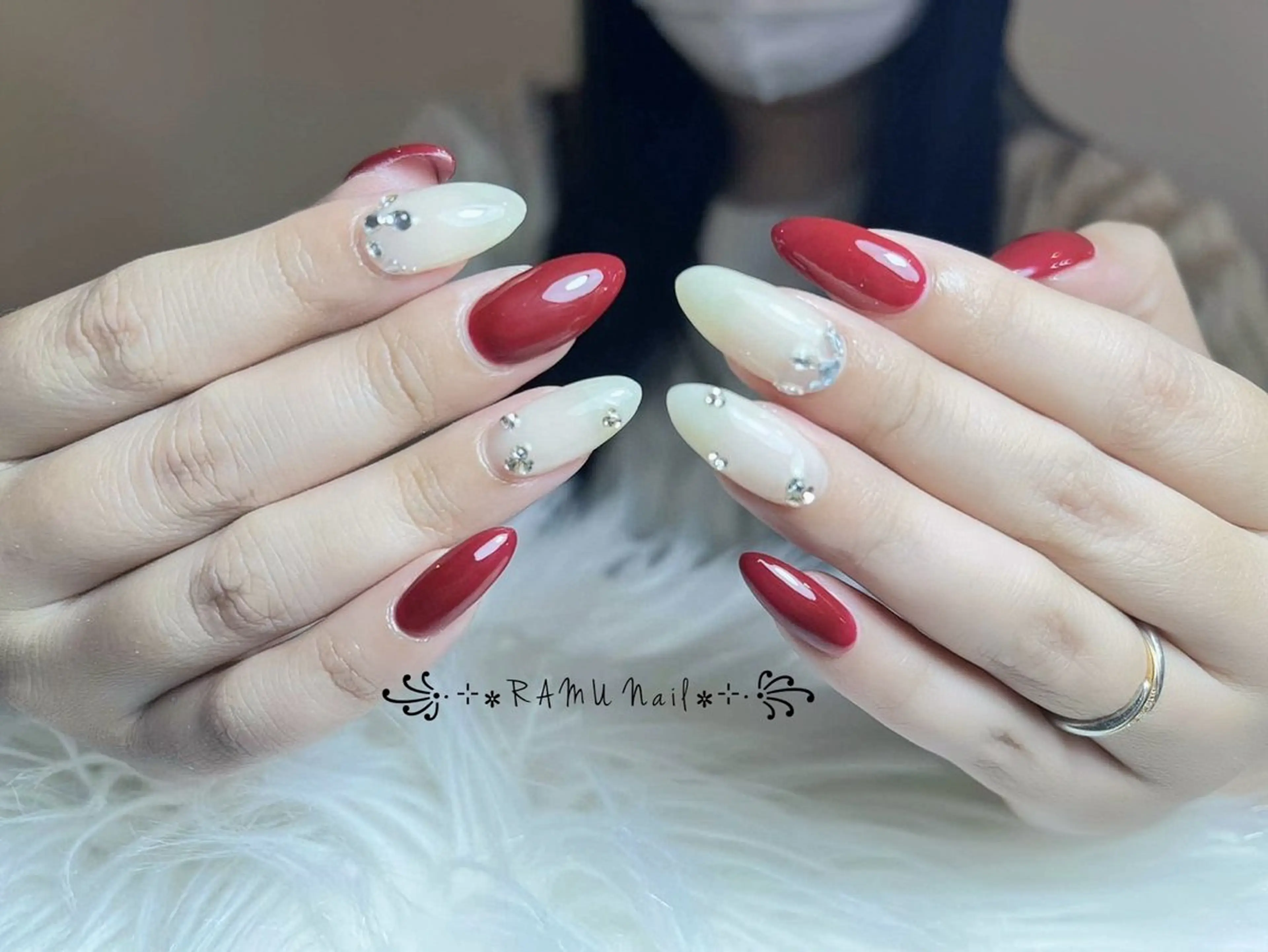 ネイル キラキラネイル マグネットネイル ミラーネイル ピンク ワンホンネイル ハンドネイル RAMU Nail 恵比寿店のネイルデザイン