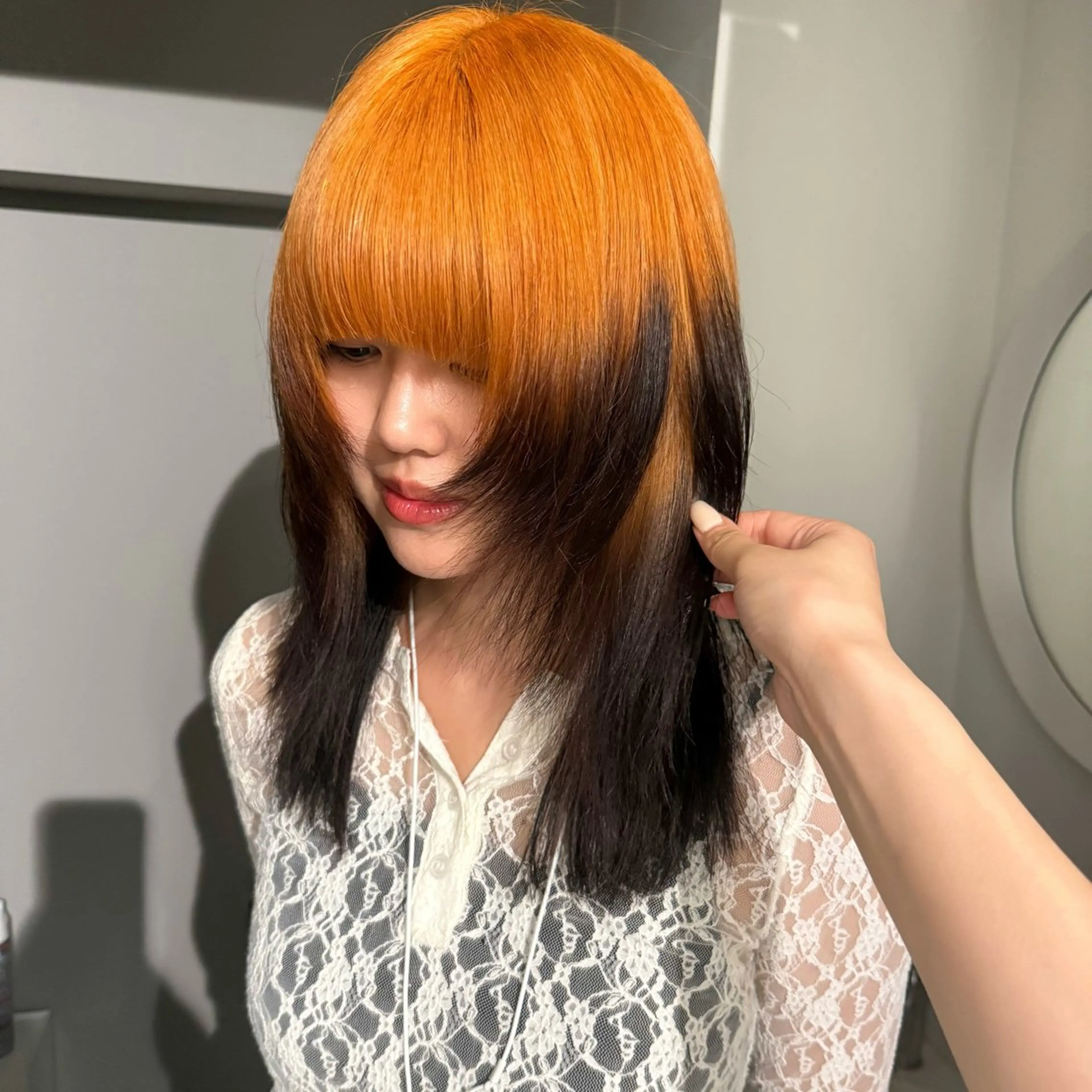 セミロング カット ヘアカラー トリートメント Mizobe misakiのヘアスタイル