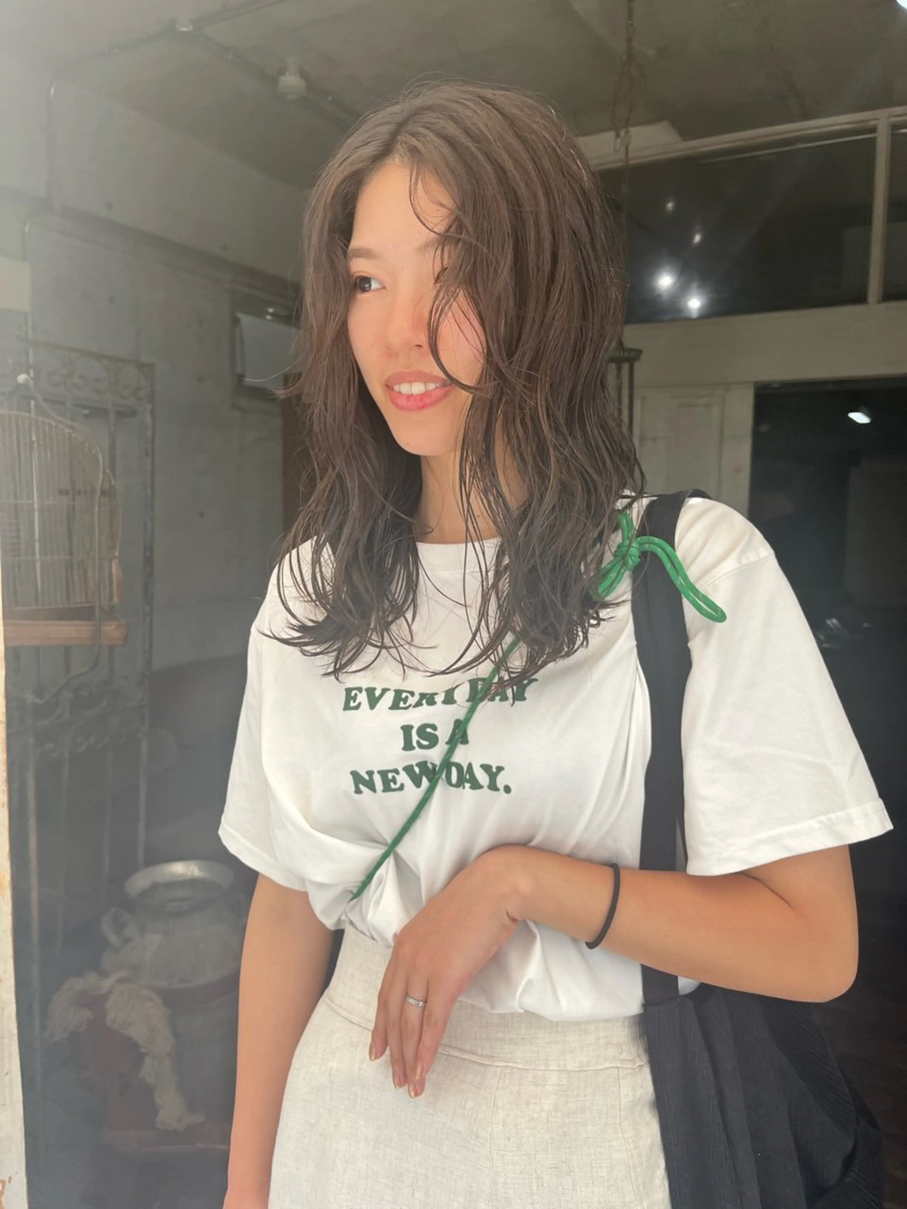 ロング カット パーマ トリートメント ハイトーン/顔まわり レイヤー/YUKAのヘアスタイル