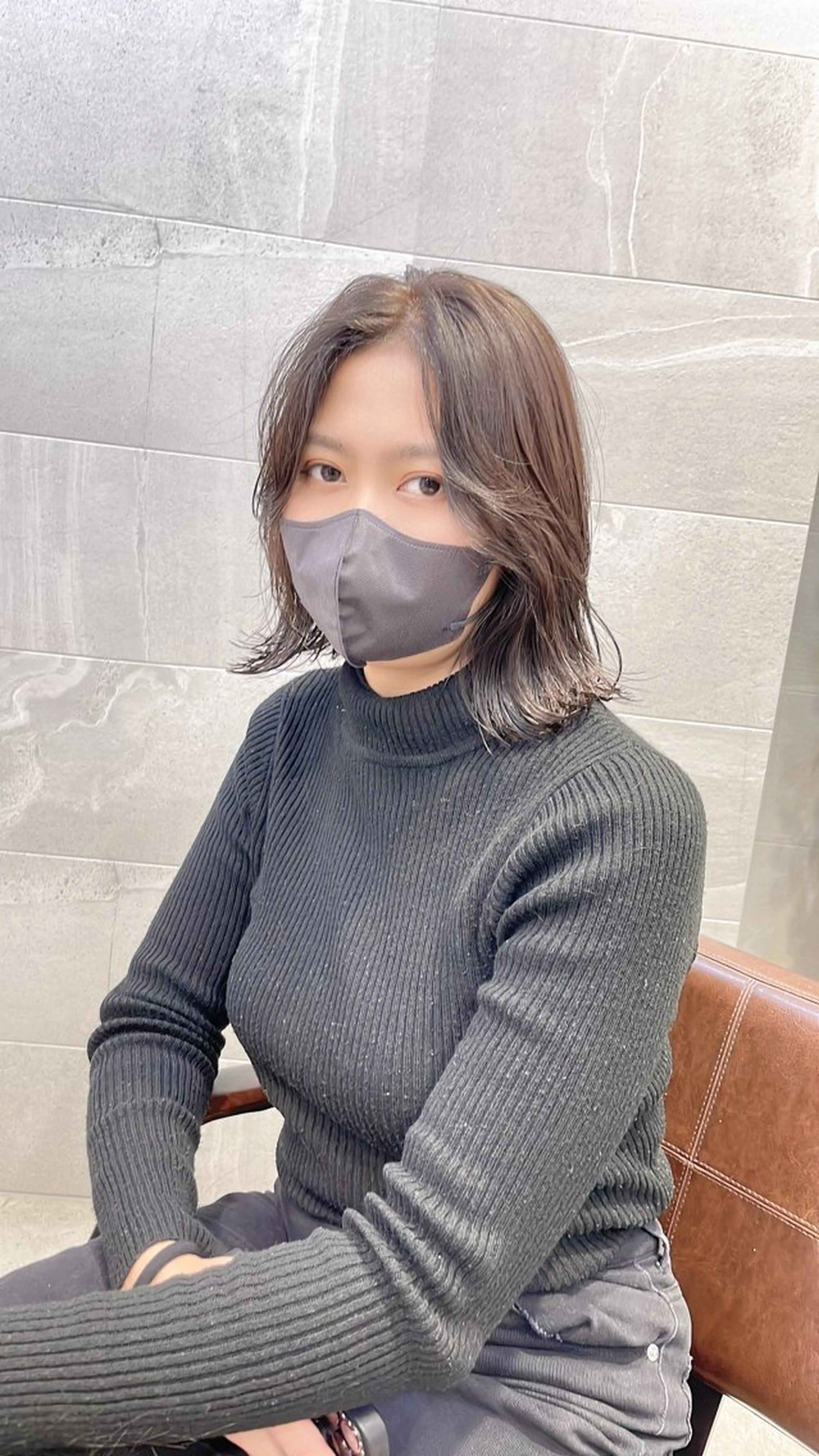 ミディアム ボブレイヤー アッシュ アッシュグレー アッシュグレージュ ボブ カット ヘアカラー ガレリアエレガンテ栄店所属・ウルフカット/ ハッシュカット/山路のヘアスタイル