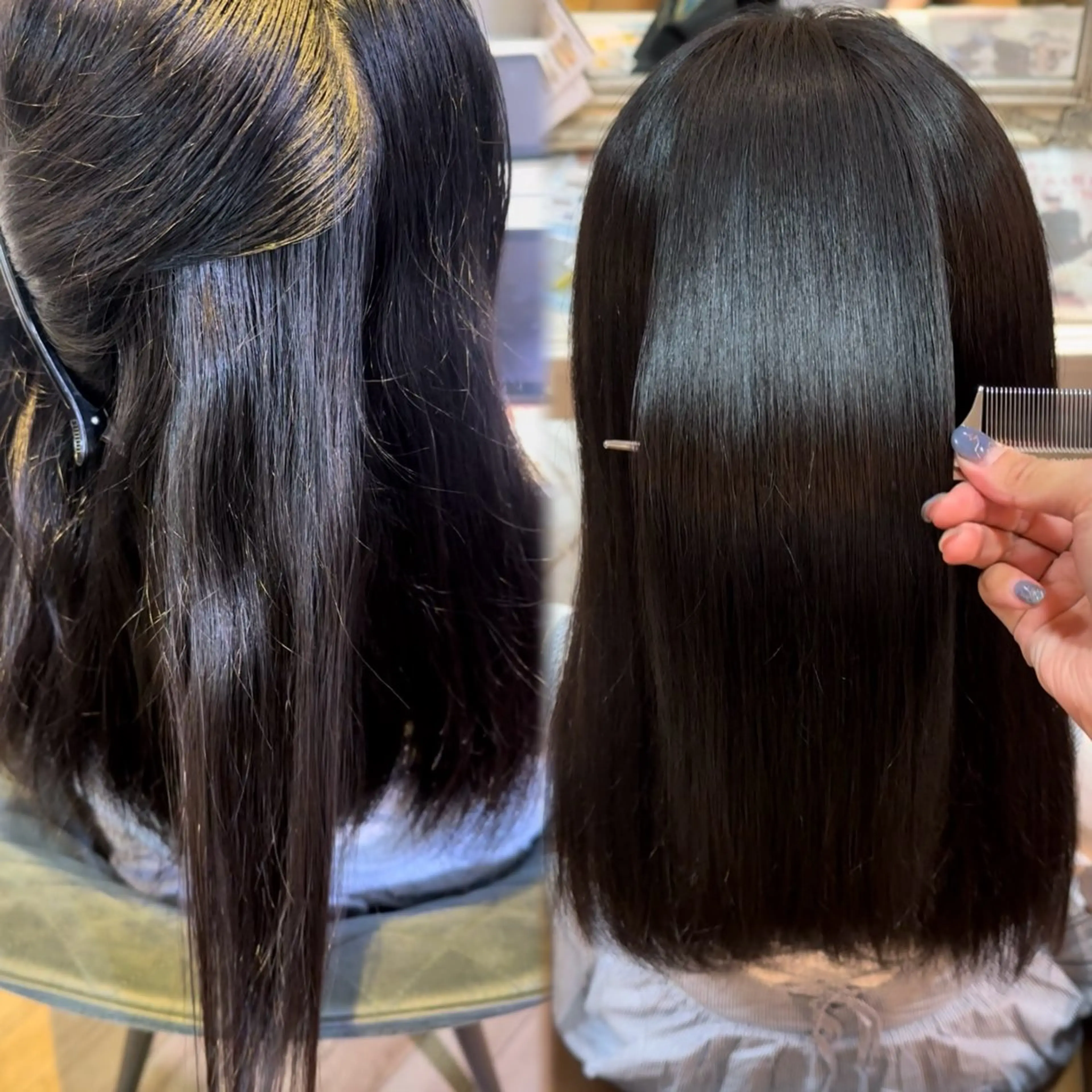 ロング カット 縮毛矯正 トリートメント 髪質改善/顔周り/ レイヤー/銀座/サラのヘアスタイル