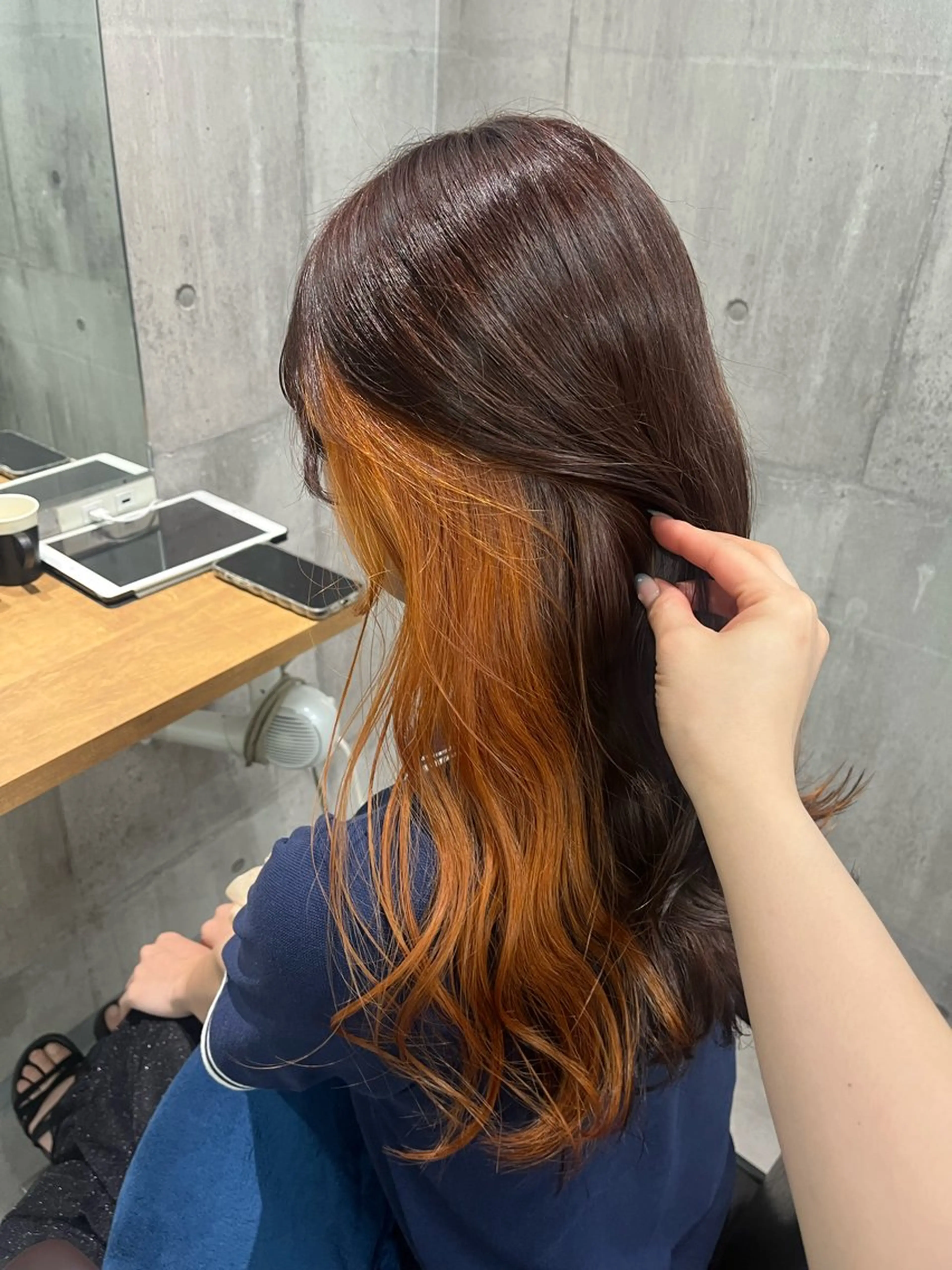 ロング カラー カット ヘアカラー ヘアセット newi赤羽 HINATAのヘアスタイル
