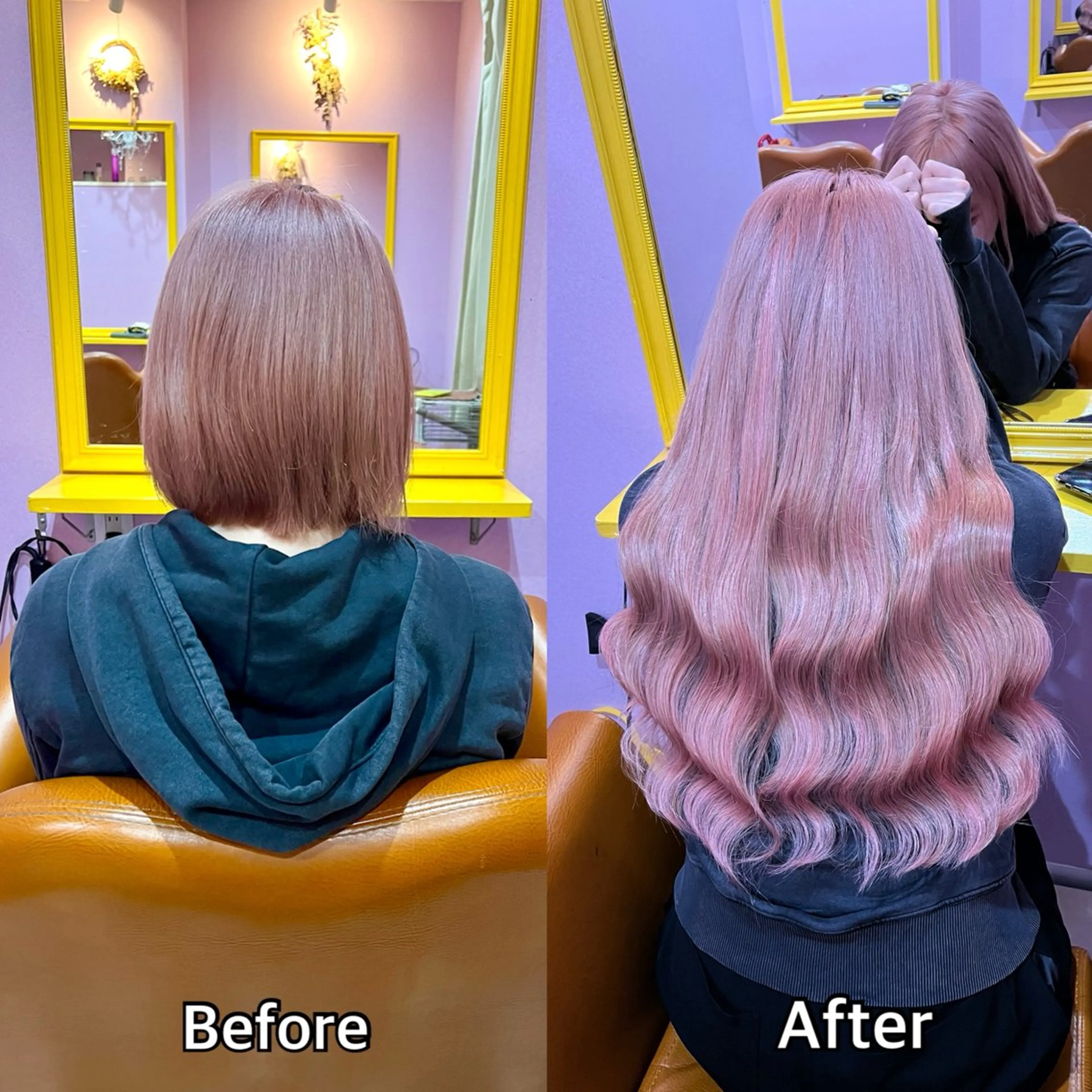 ロング シール＋ちび編み込み エクステ梅田🐨のヘアスタイル