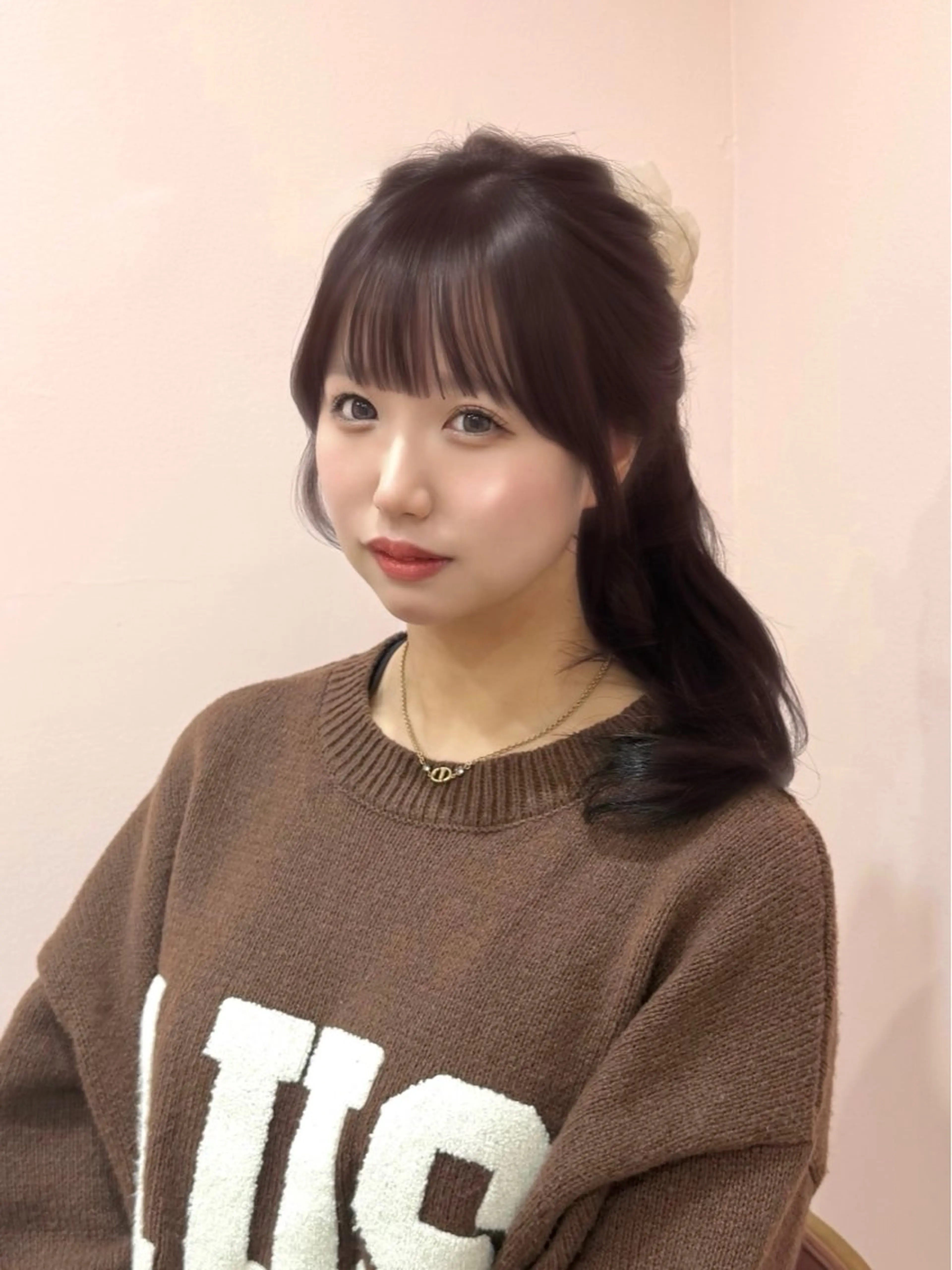 セミロング カラー ベージュカラー ブリーチ ブラウンカラー チョコレートブラウン 透明感カラー カット ヘアカラー 渋谷/韓国ヘア/ 顔まわり♡Ayakaのヘアスタイル