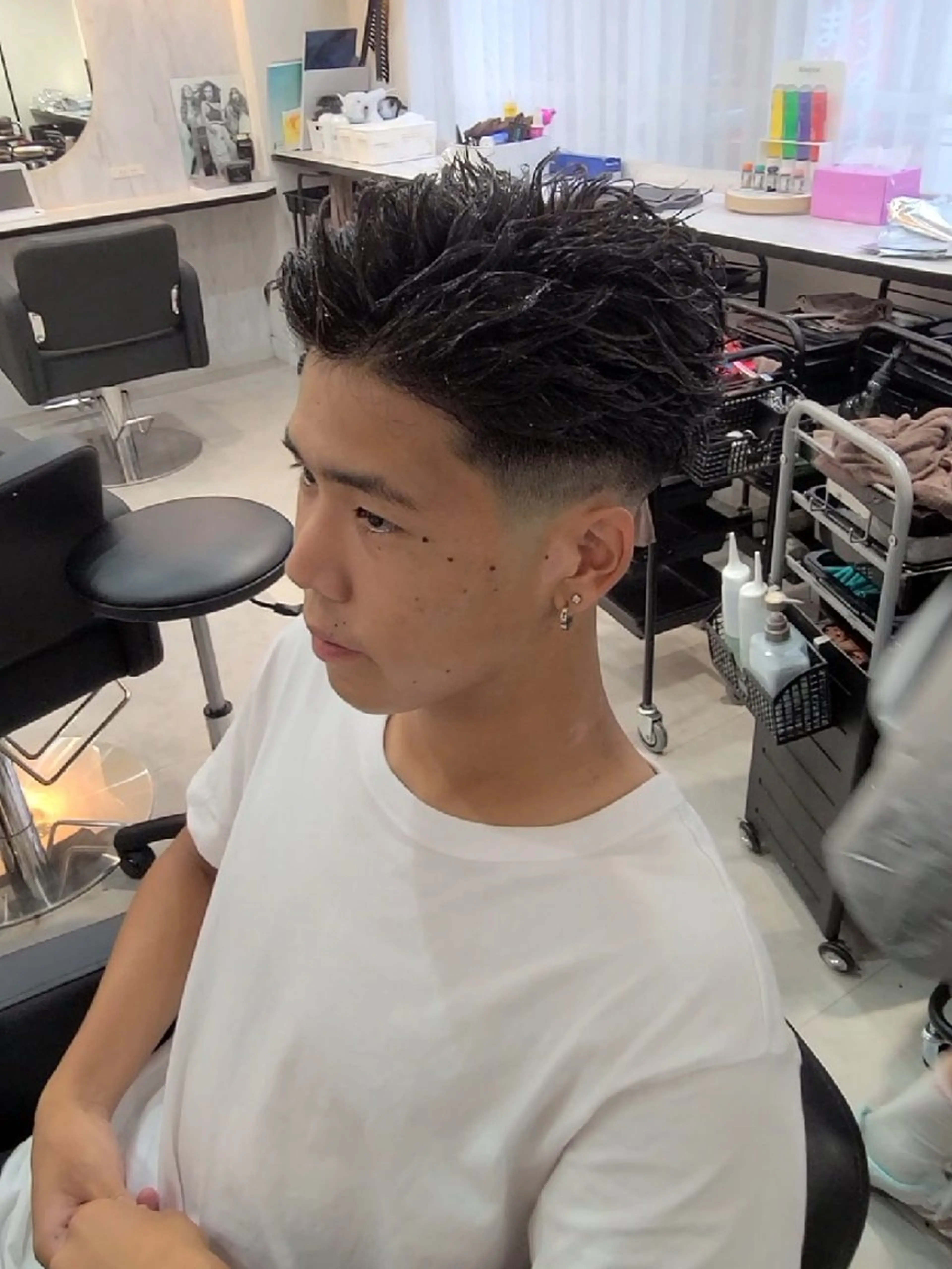 ショート メンズ オールバック メンズパーマ カット パーマ ヘアセット Lapis 名古屋駅前店所属・LEN名古屋/パーマ 海外ヘア/メンズ特化のヘアスタイル