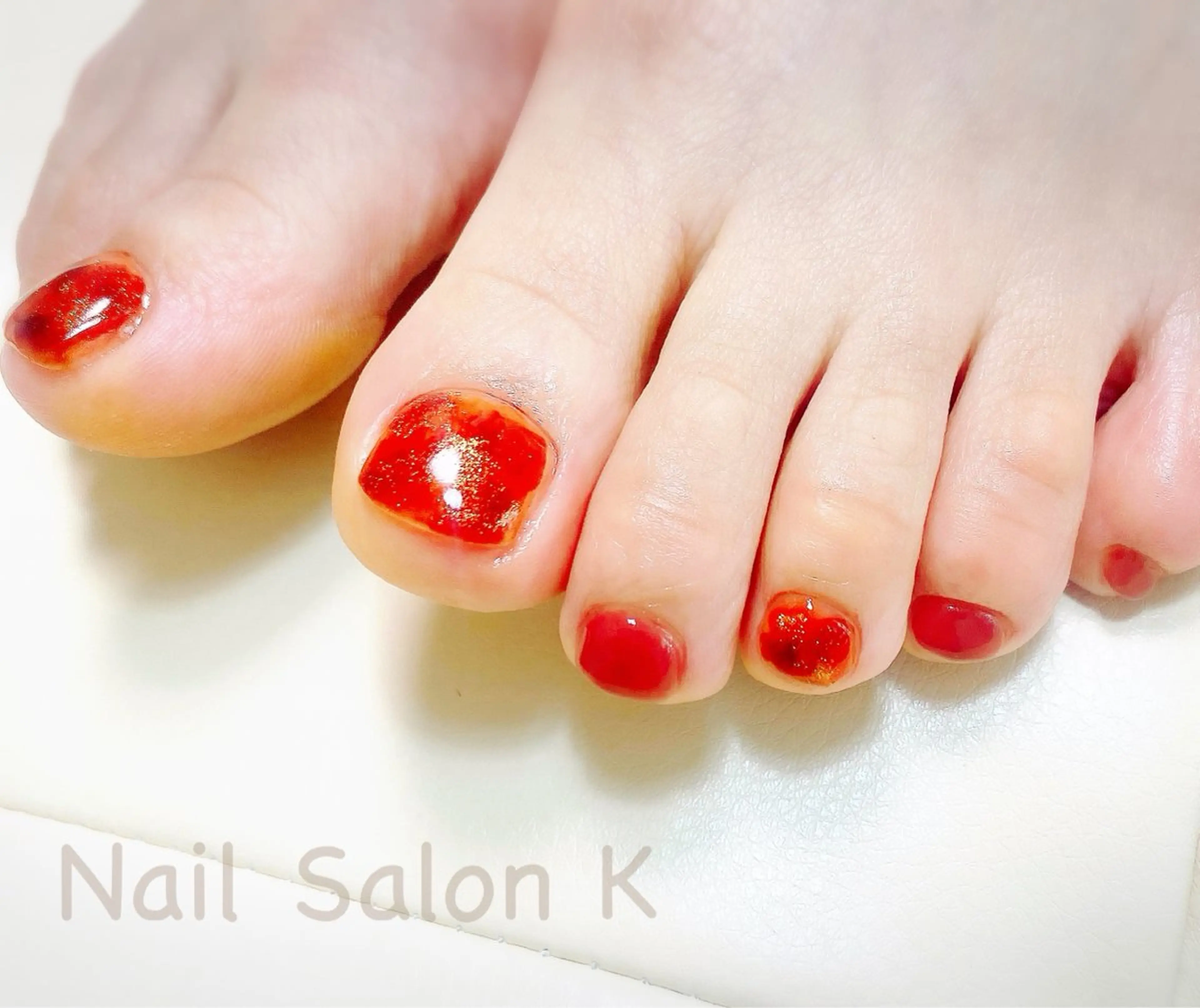 ネイル べっ甲ネイル 持ち込み 夏ネイル フットネイル Nail Salon K 🧸美爪育成のネイルデザイン