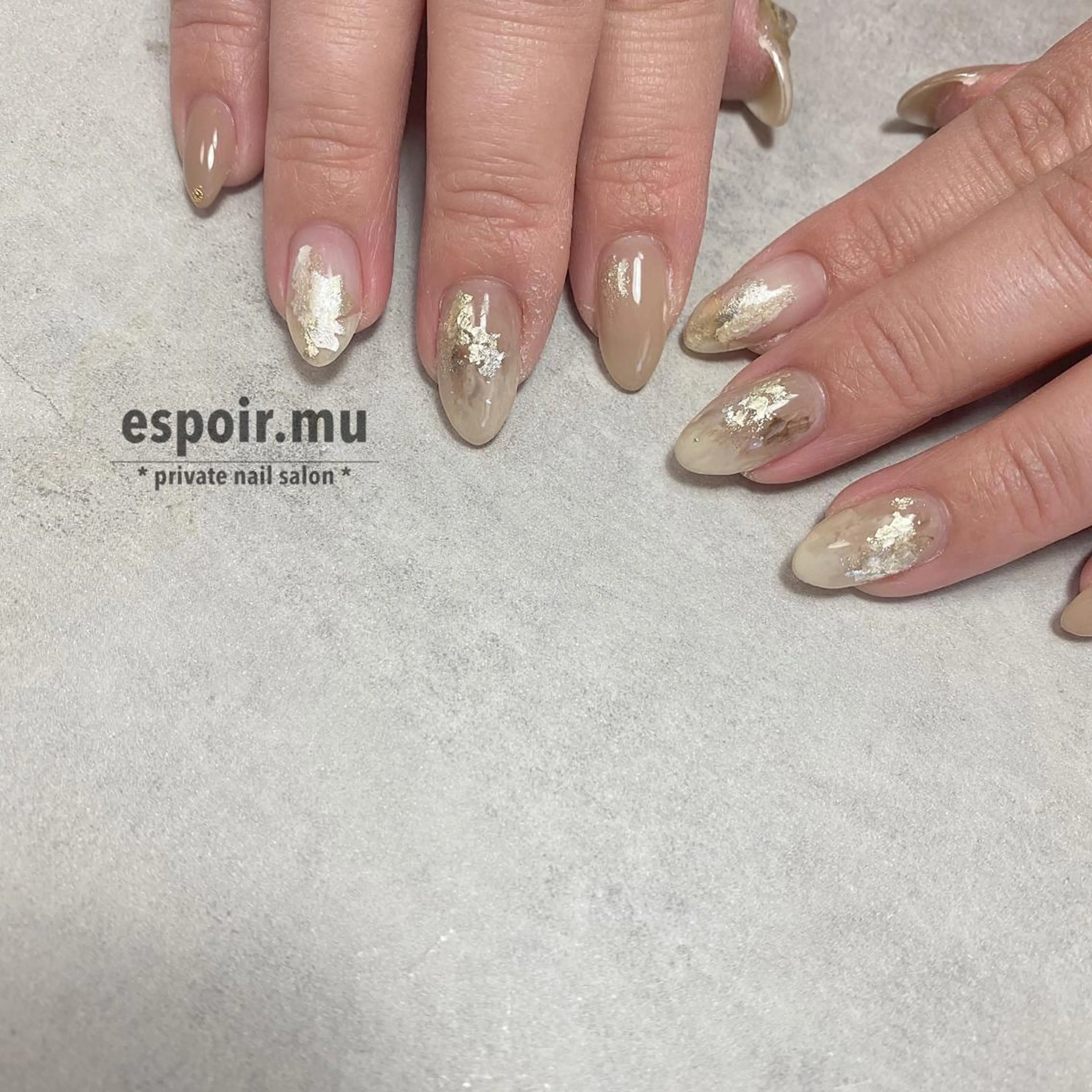 ロング ネイル espoir. muのネイルデザイン