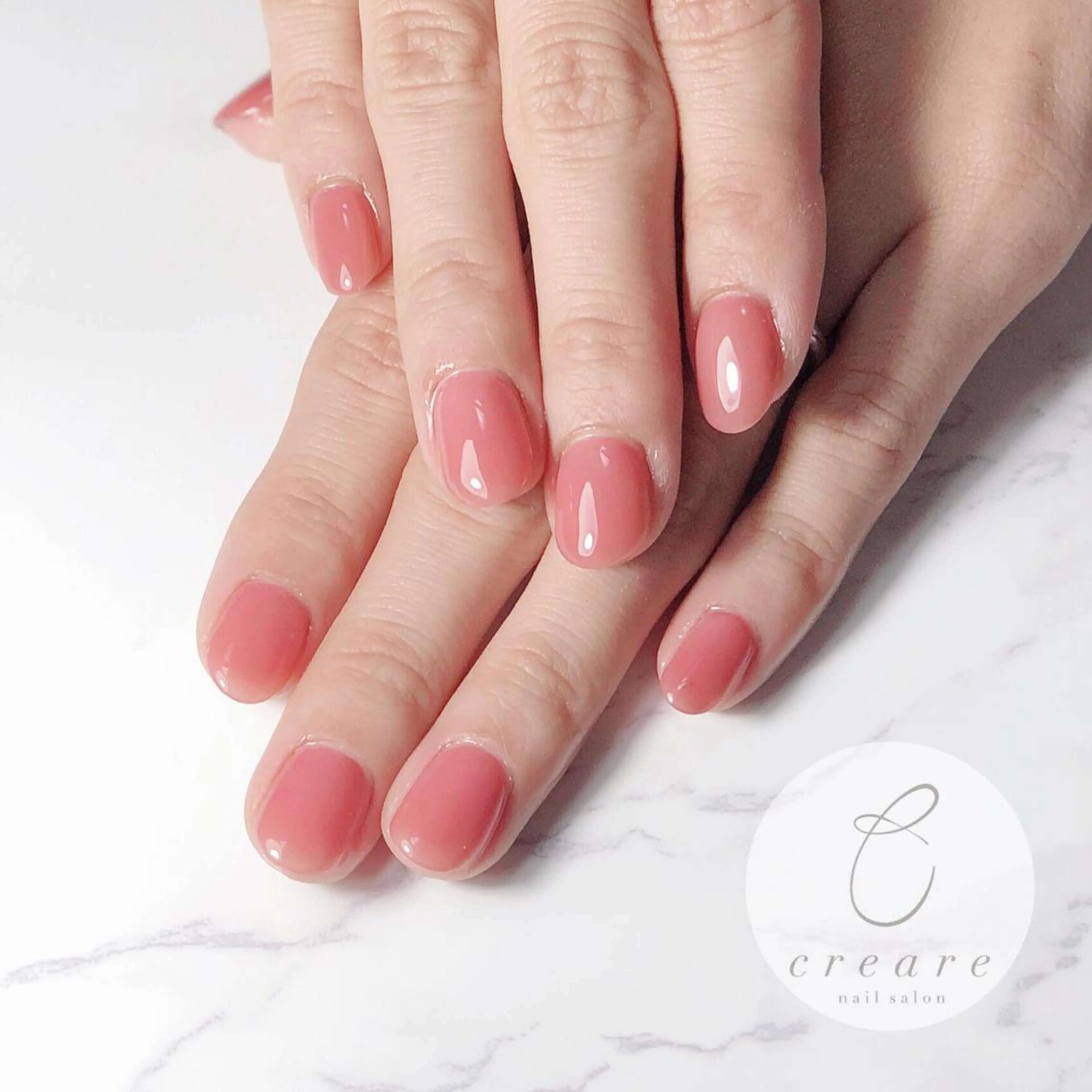 ネイル ジェルネイル 氷ネイル・うるうるネイル オフィスネイル ワンカラーネイル 辻野 和枝のネイルデザイン