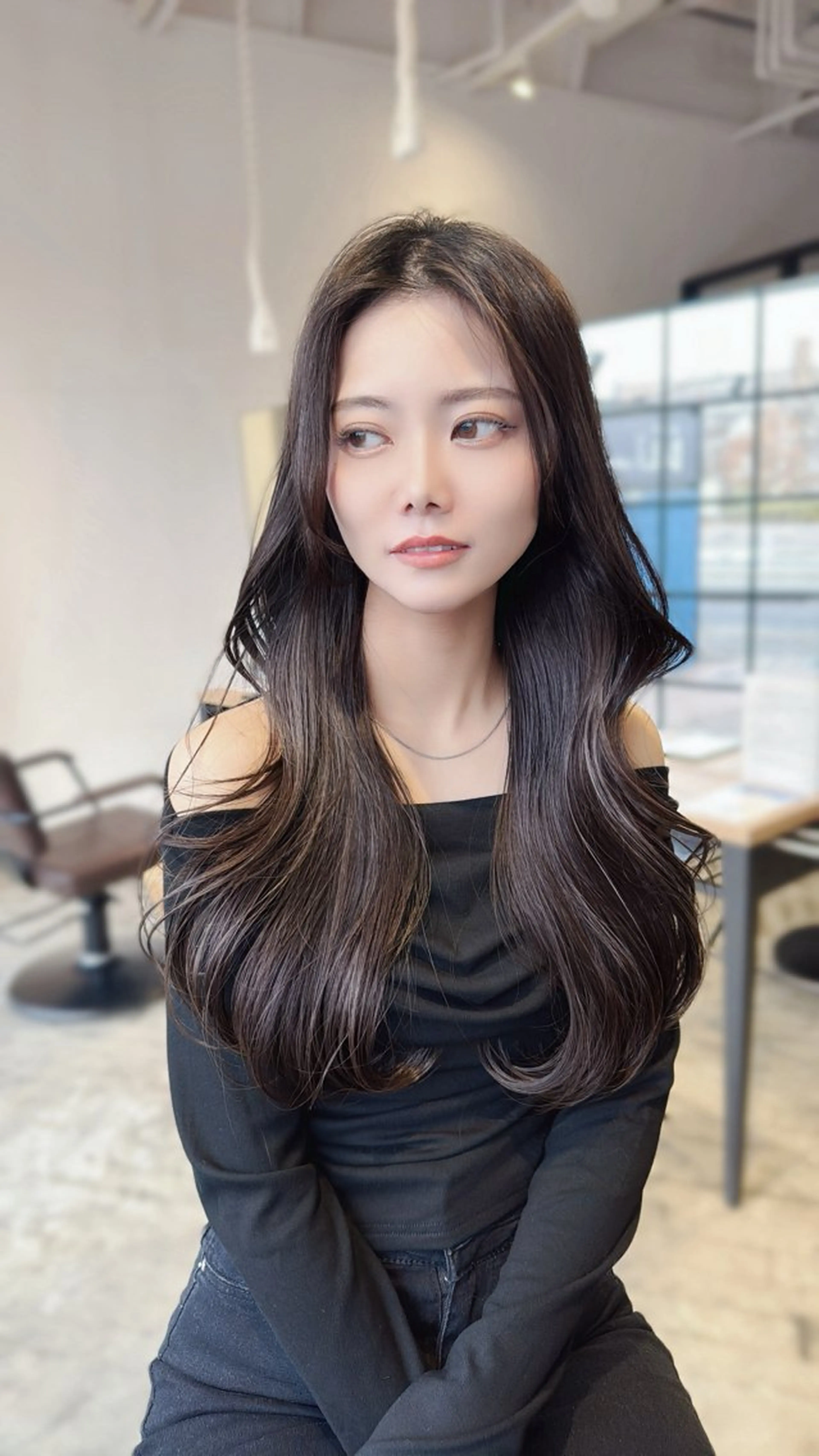 ロング 韓国風ヘア 永田竜一/ 小顔くびれレイヤーのヘアスタイル