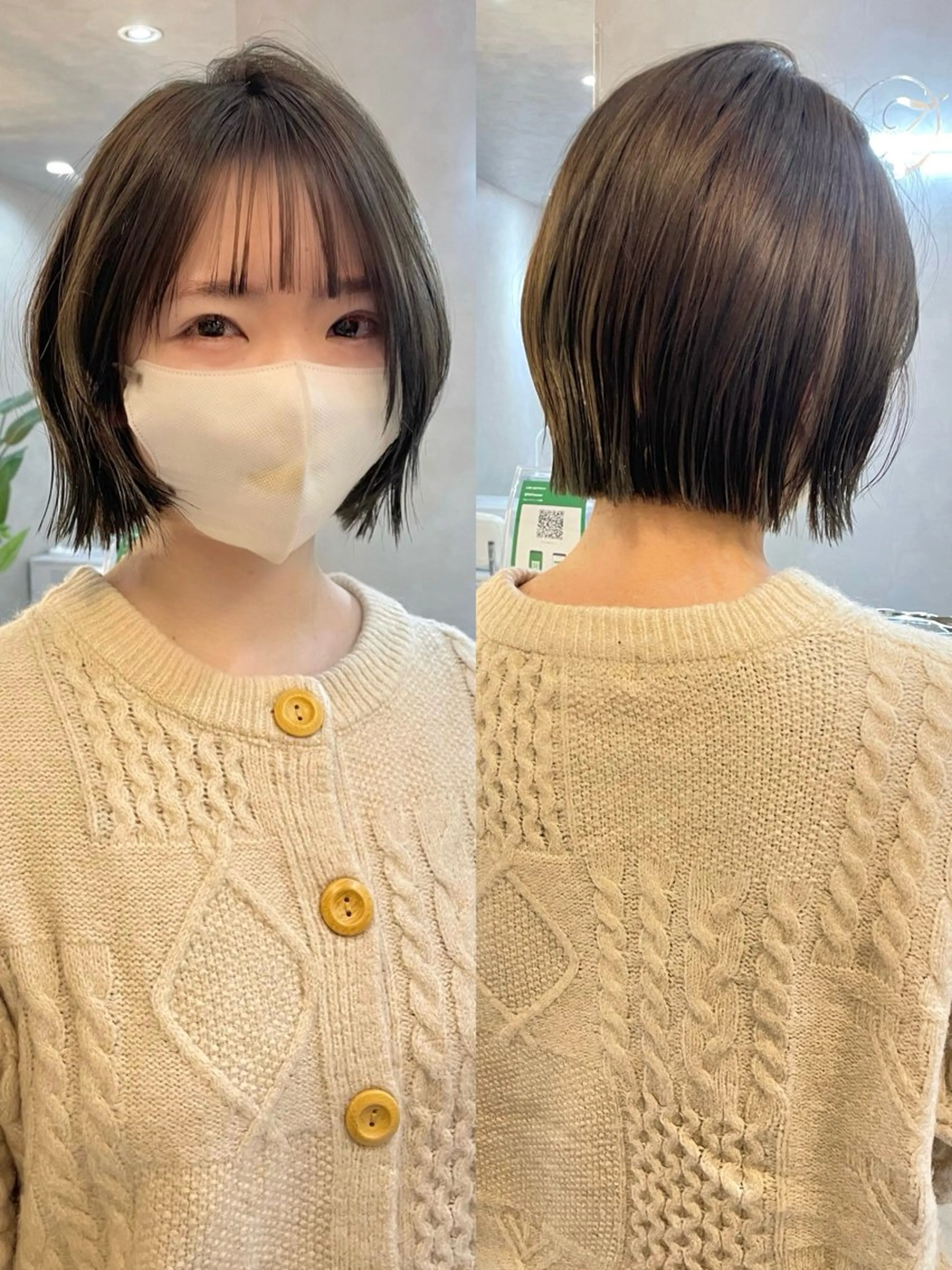 ショート ボブ カット ヘアカラー トリートメント ボブ/透明感カラー/ 赤み消し/miyaのヘアスタイル