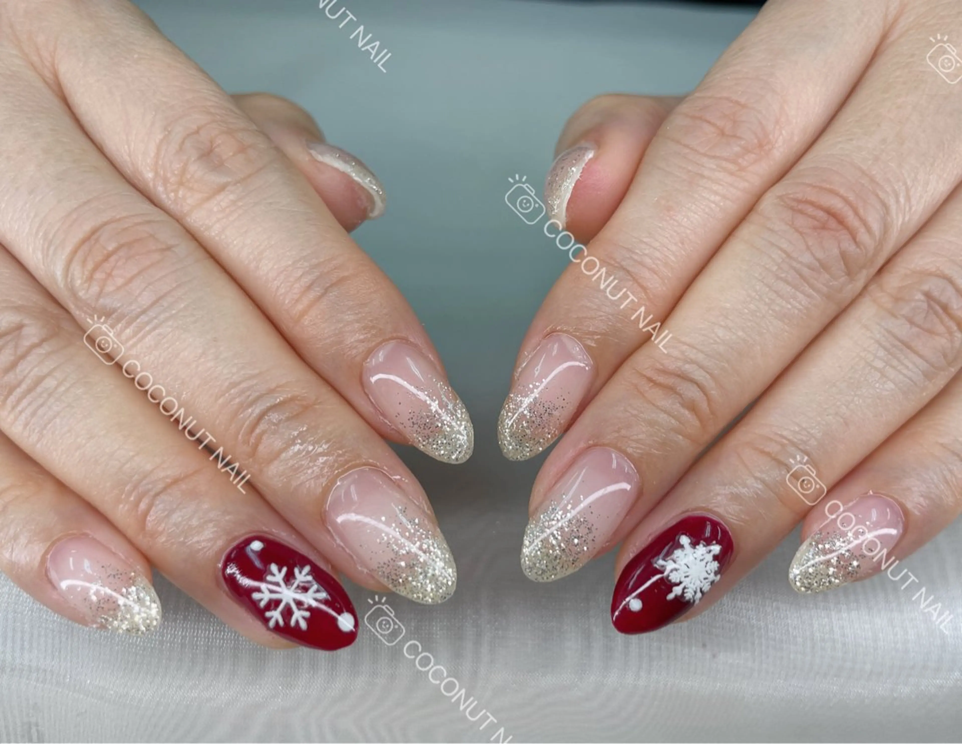 ネイル べっ甲ネイル フレンチネイル キラキラネイル マグネットネイル 大理石ネイル(マーブル) ハンドネイル 神田 ココナッツのネイルデザイン