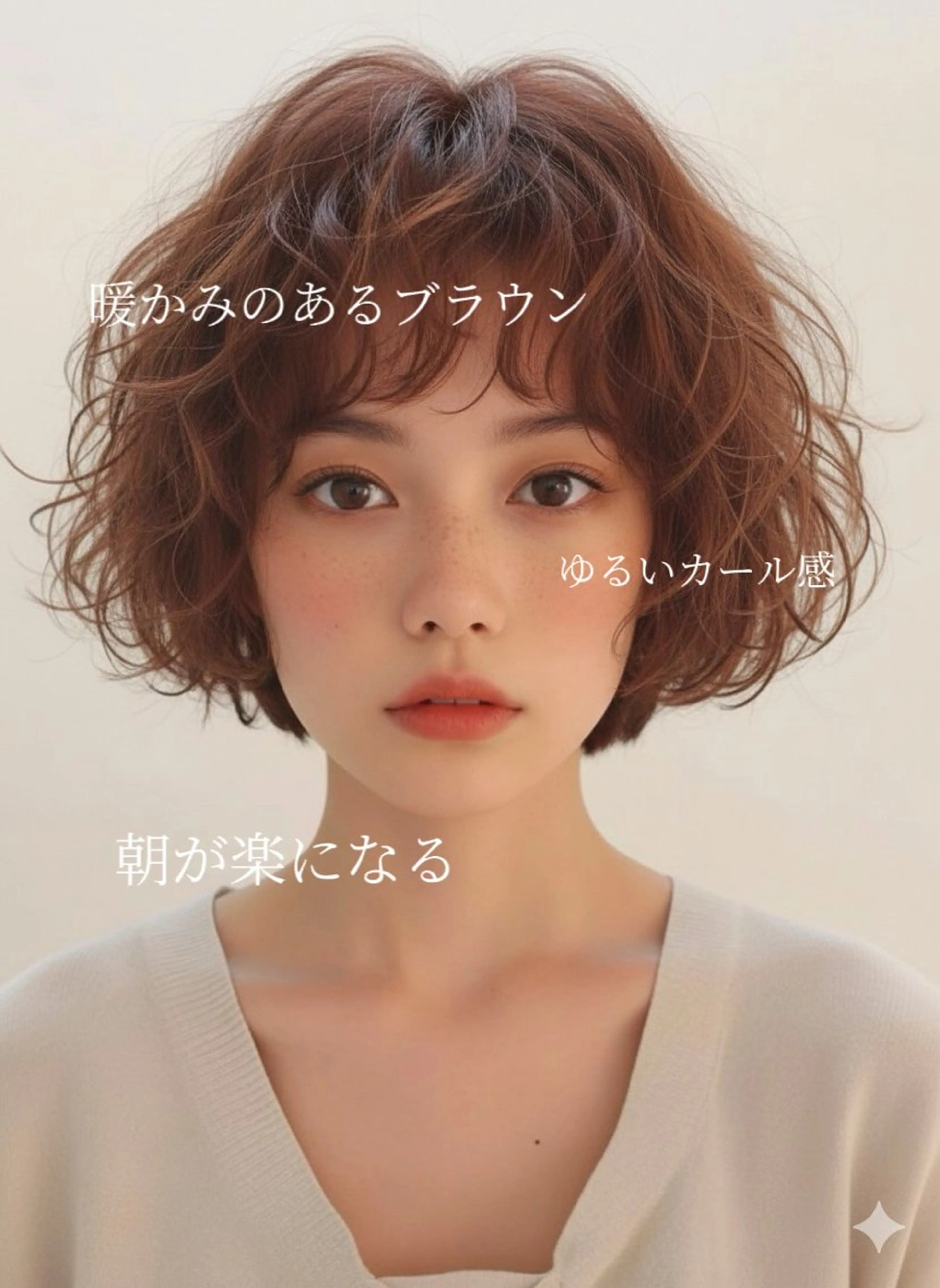 パーマ 名古屋／ブリーチ無し カラー／小顔カットのヘアスタイル