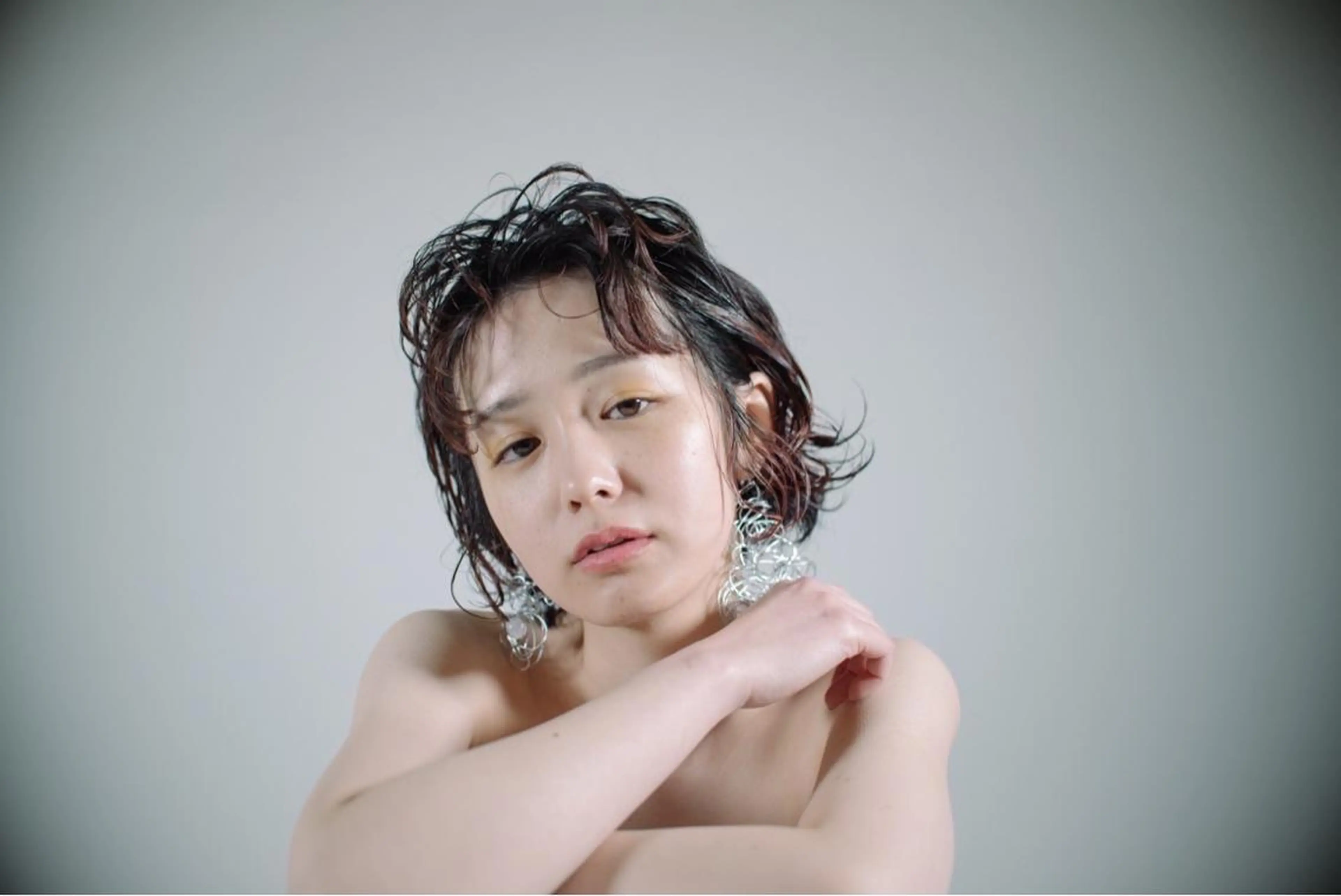 ミディアム カラー パーマ 田辺 貞和のヘアスタイル