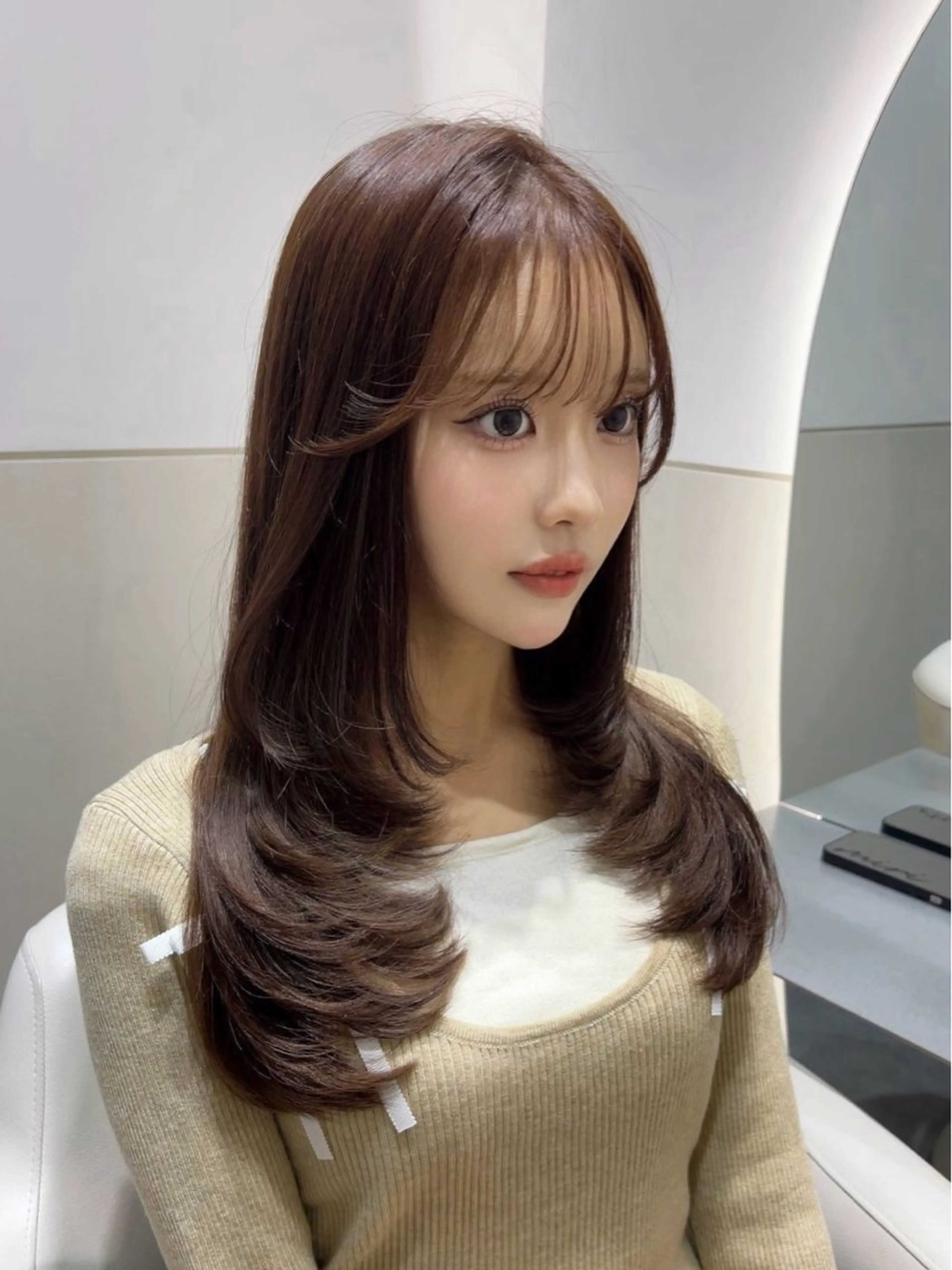 セミロング カラー カット ヘアカラー トリートメント 🩷韓国ヘア/ミディ アム🩷Maikaのヘアスタイル