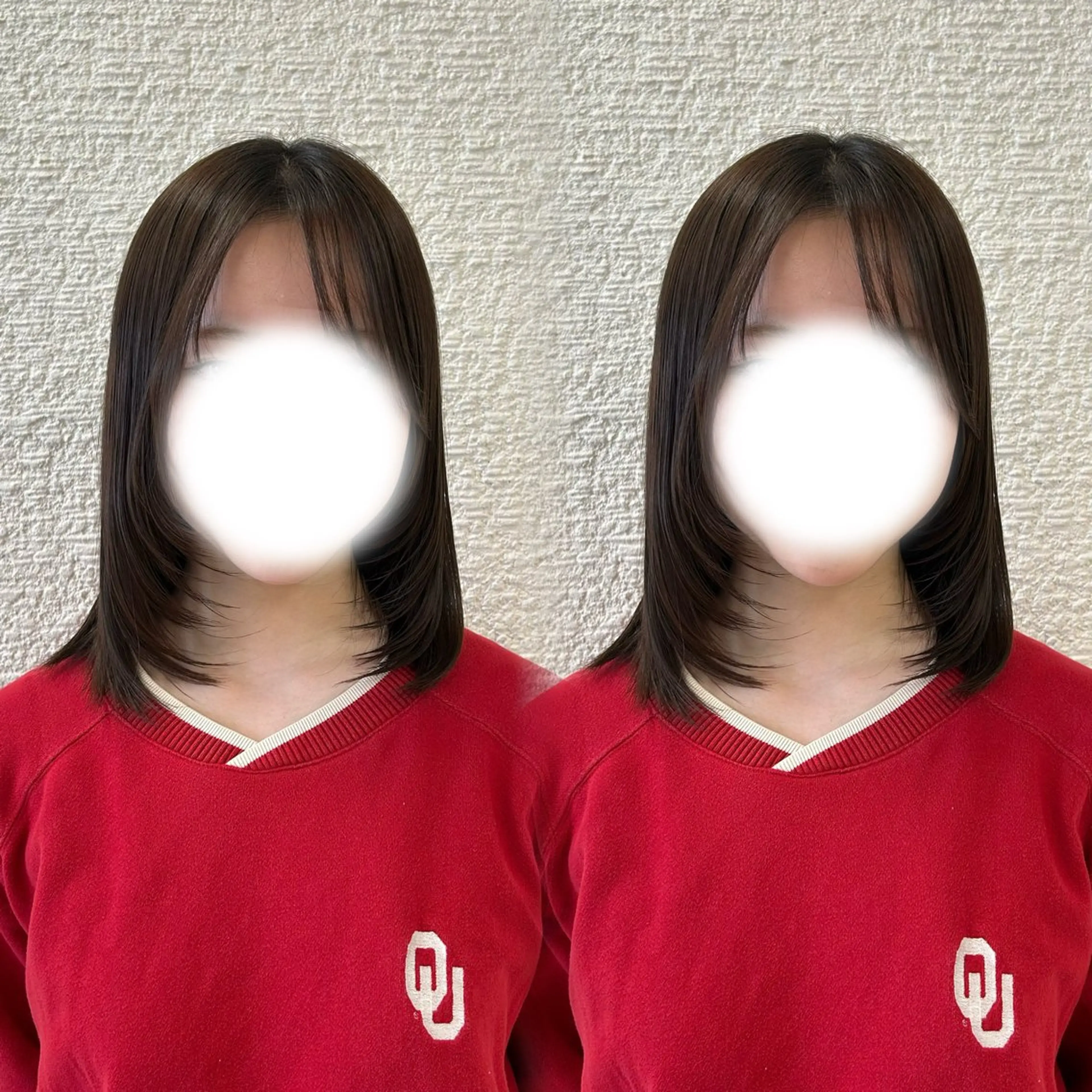 セミロング カット トリートメント ヘアセット ベージュ/つや髪/ レイヤー／ゆいなのヘアスタイル