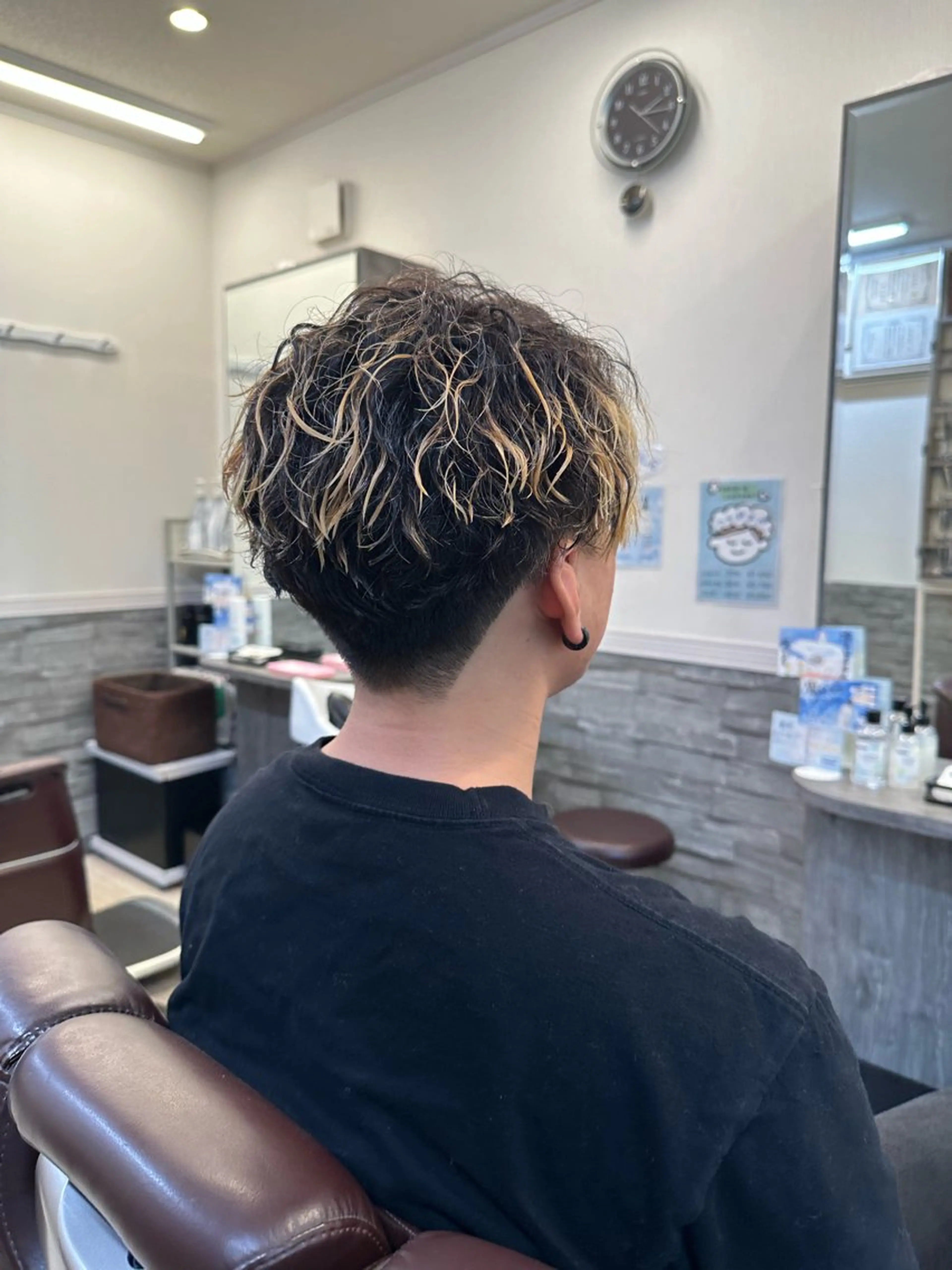 ショート パーマ 仲川 遼のヘアスタイル