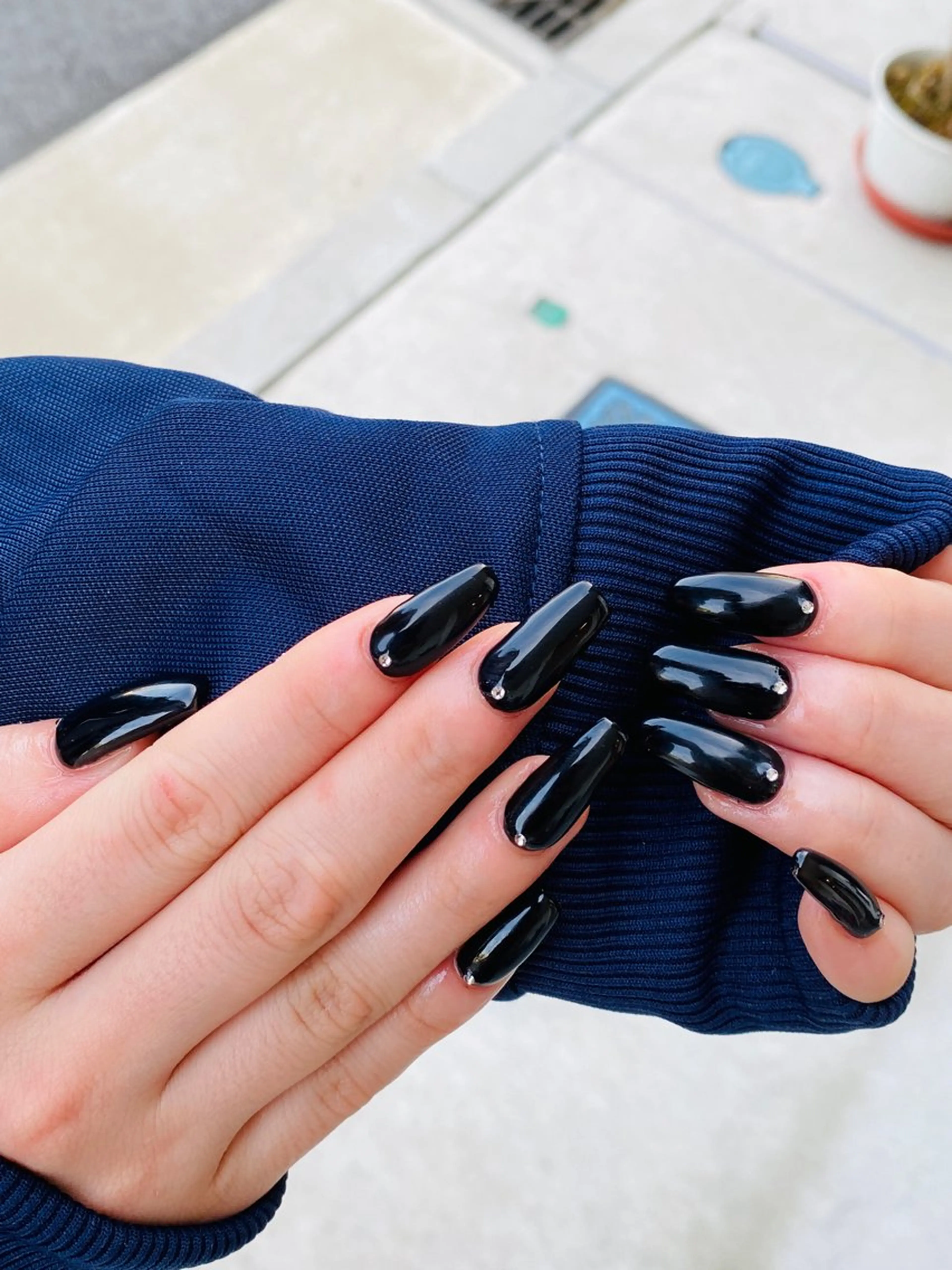 ネイル ワンカラーネイル ストーンネイル HandS ネイル 自宅サロンのネイルデザイン