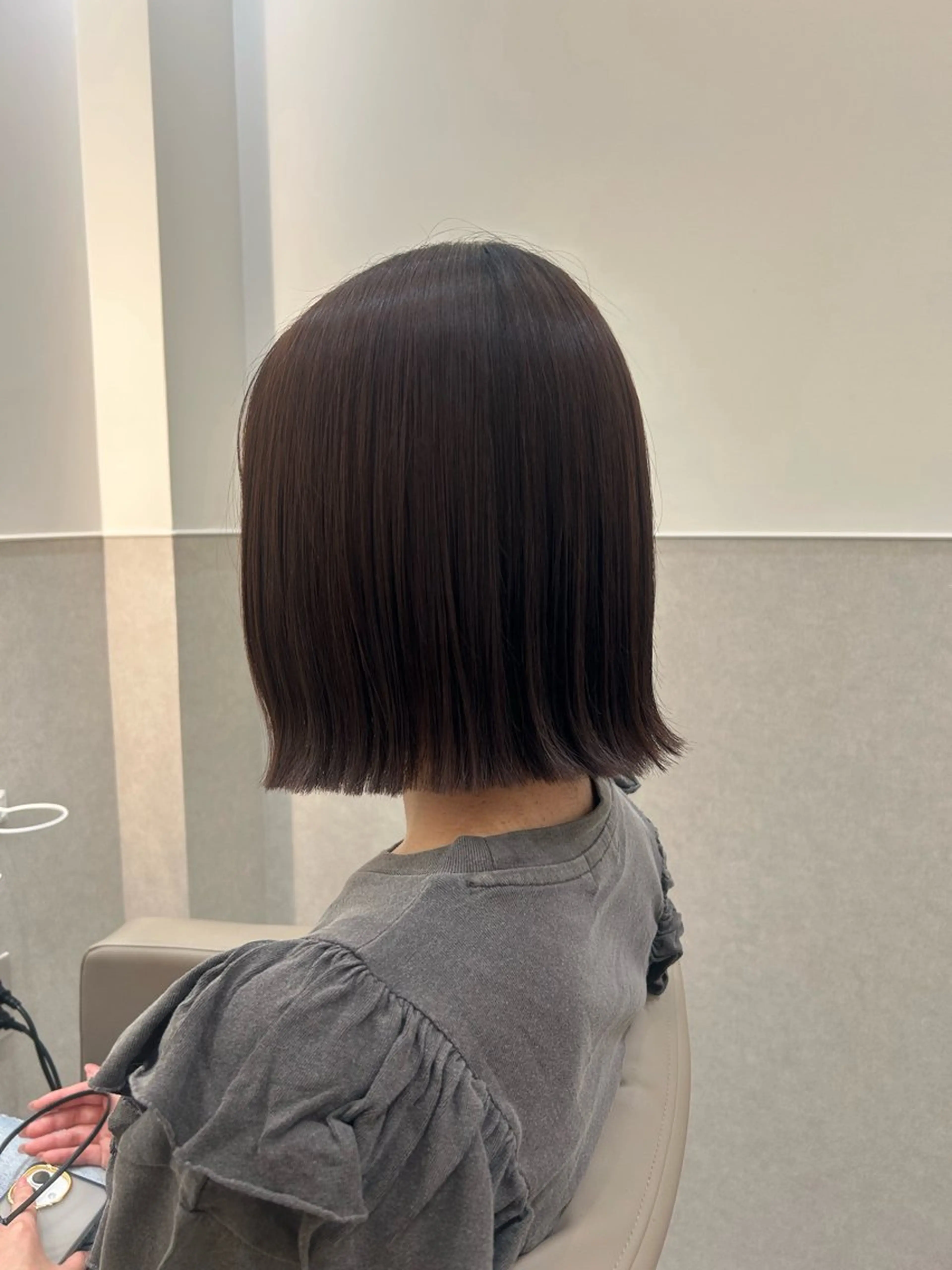 ショート ボブ 縮毛矯正 艶髪ストレート/ 透明感カラー/ひよりのヘアスタイル
