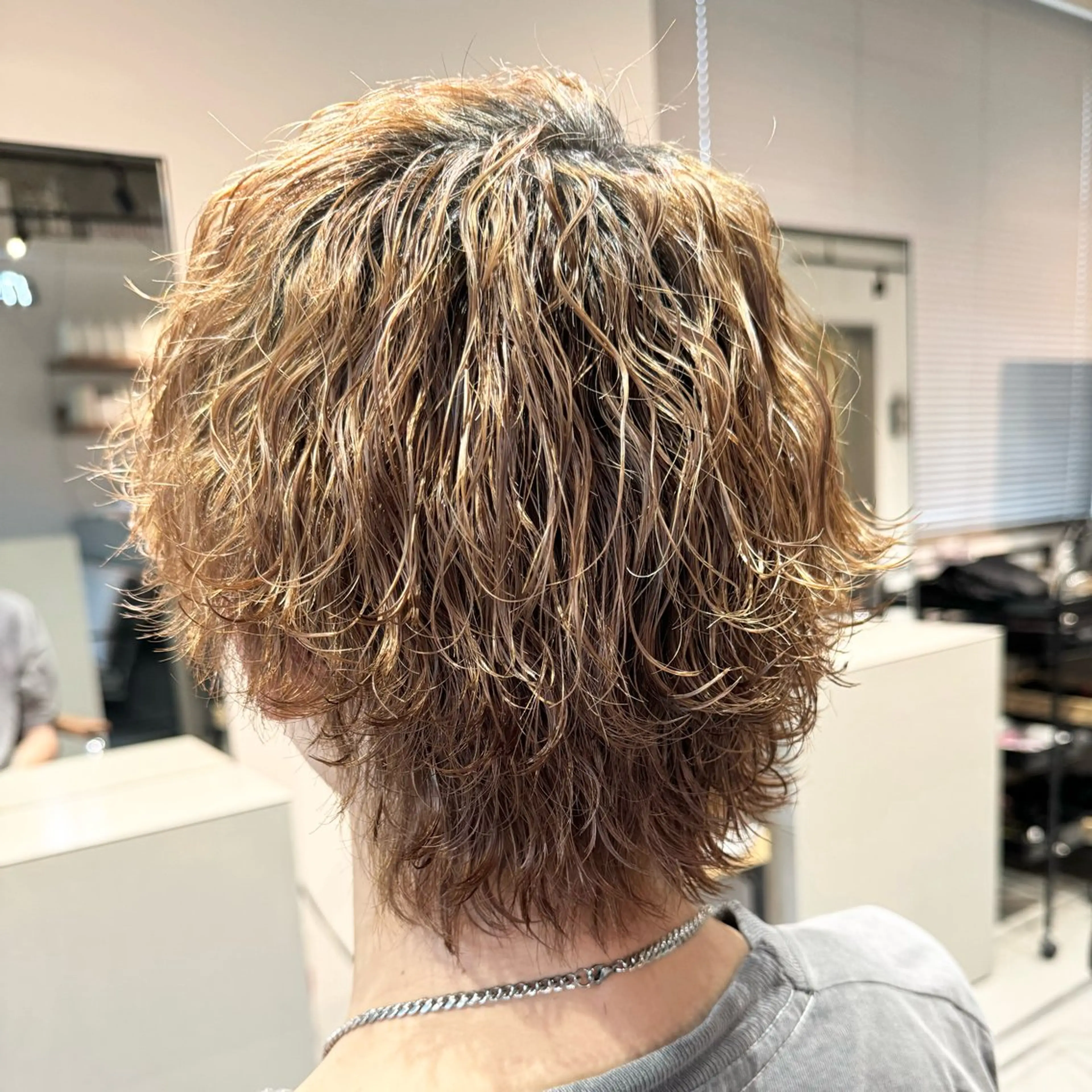 ミディアム カラー パーマ メンズ iss所属・メンズ/パーマ特化 /波巻き/林洋平のヘアスタイル