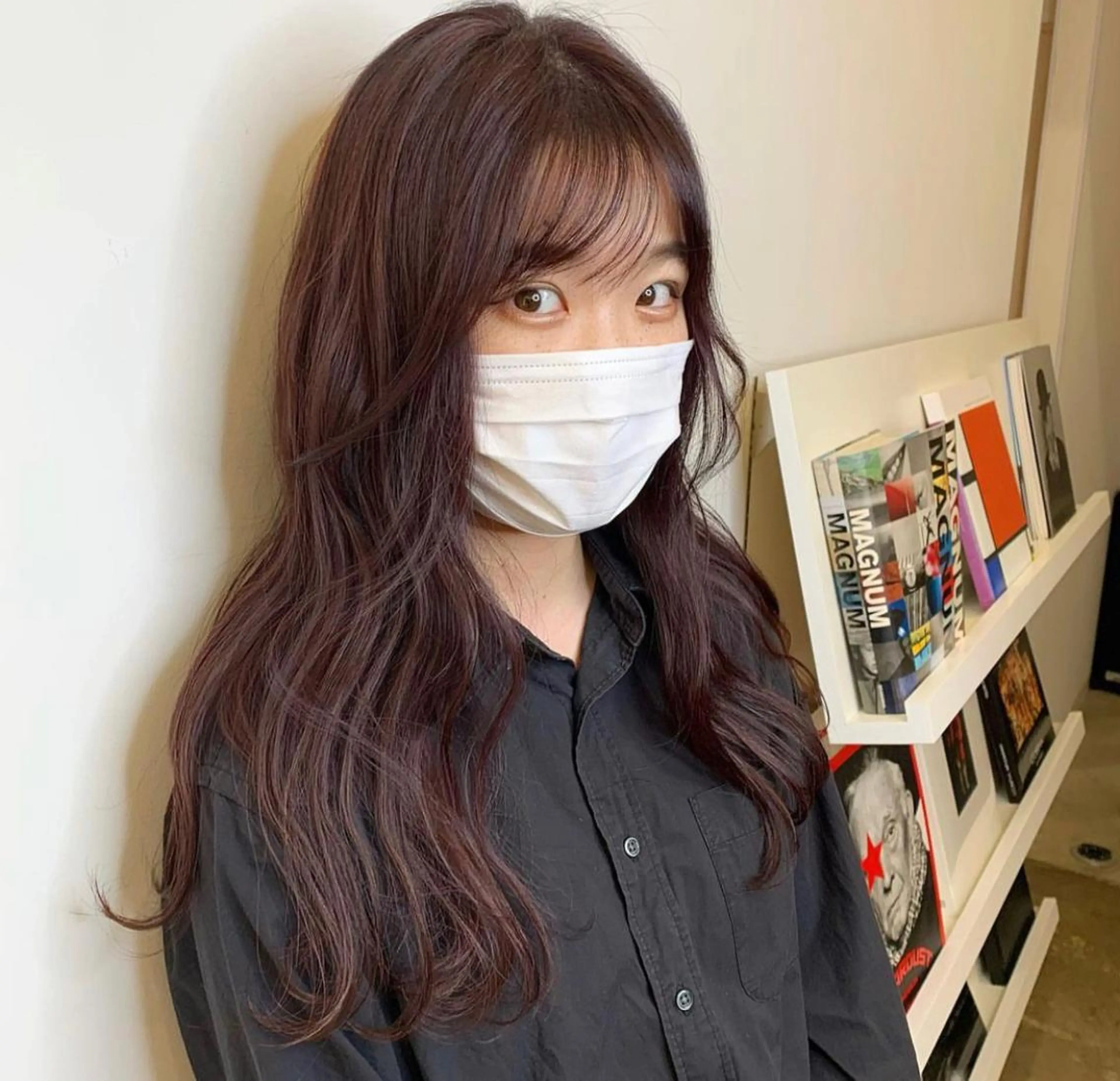 ロング カラー カシス ピンクカラー LINE.ai所属・mei／周南 ／ぷつっと／レイヤーのヘアスタイル