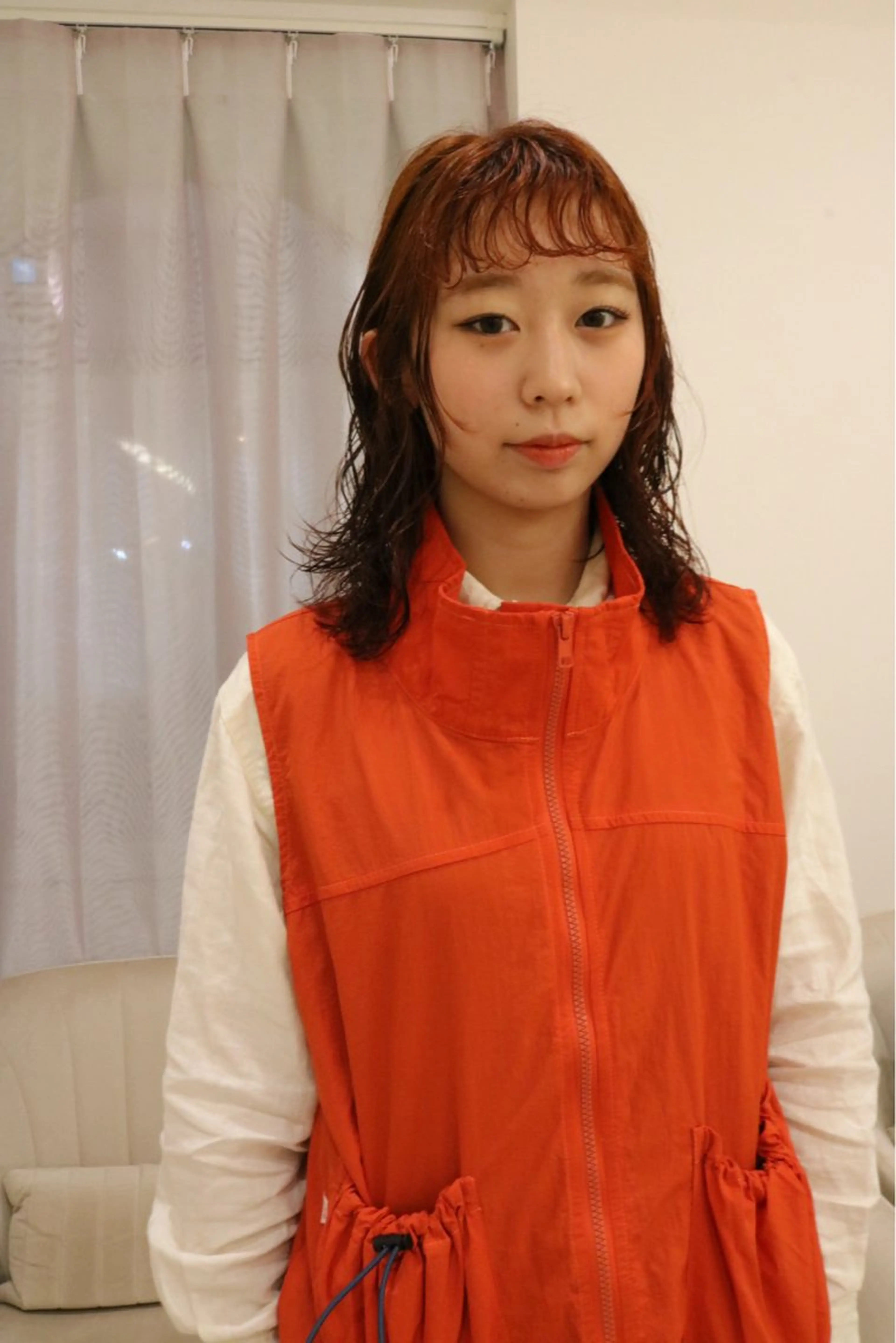 ミディアム カラー パーマ 松村 澪里のヘアスタイル