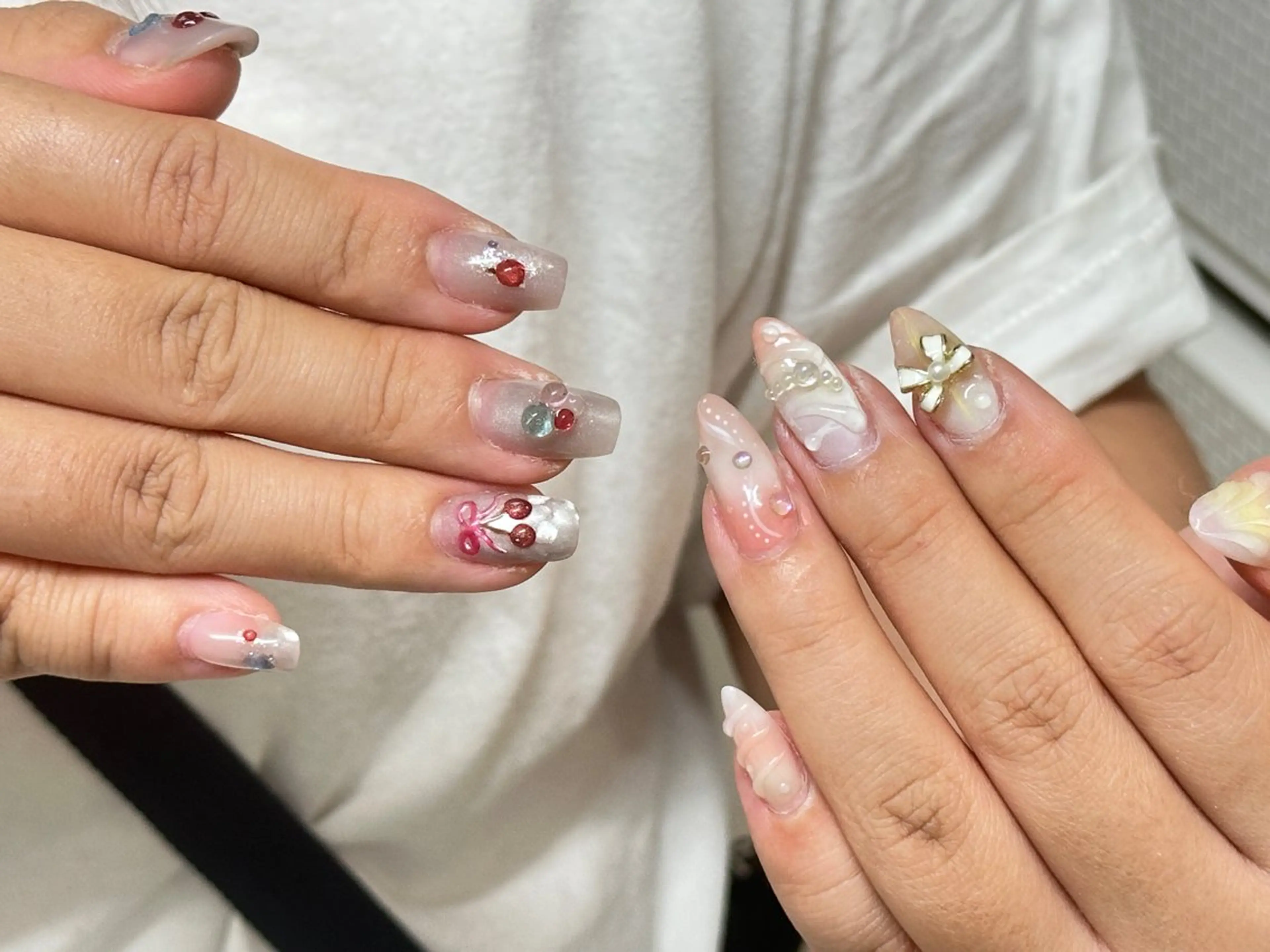 ネイル アートネイル 韓国ネイル 持ち込み ニュアンスネイル ワンカラーネイル イブ ネイリのネイルデザイン