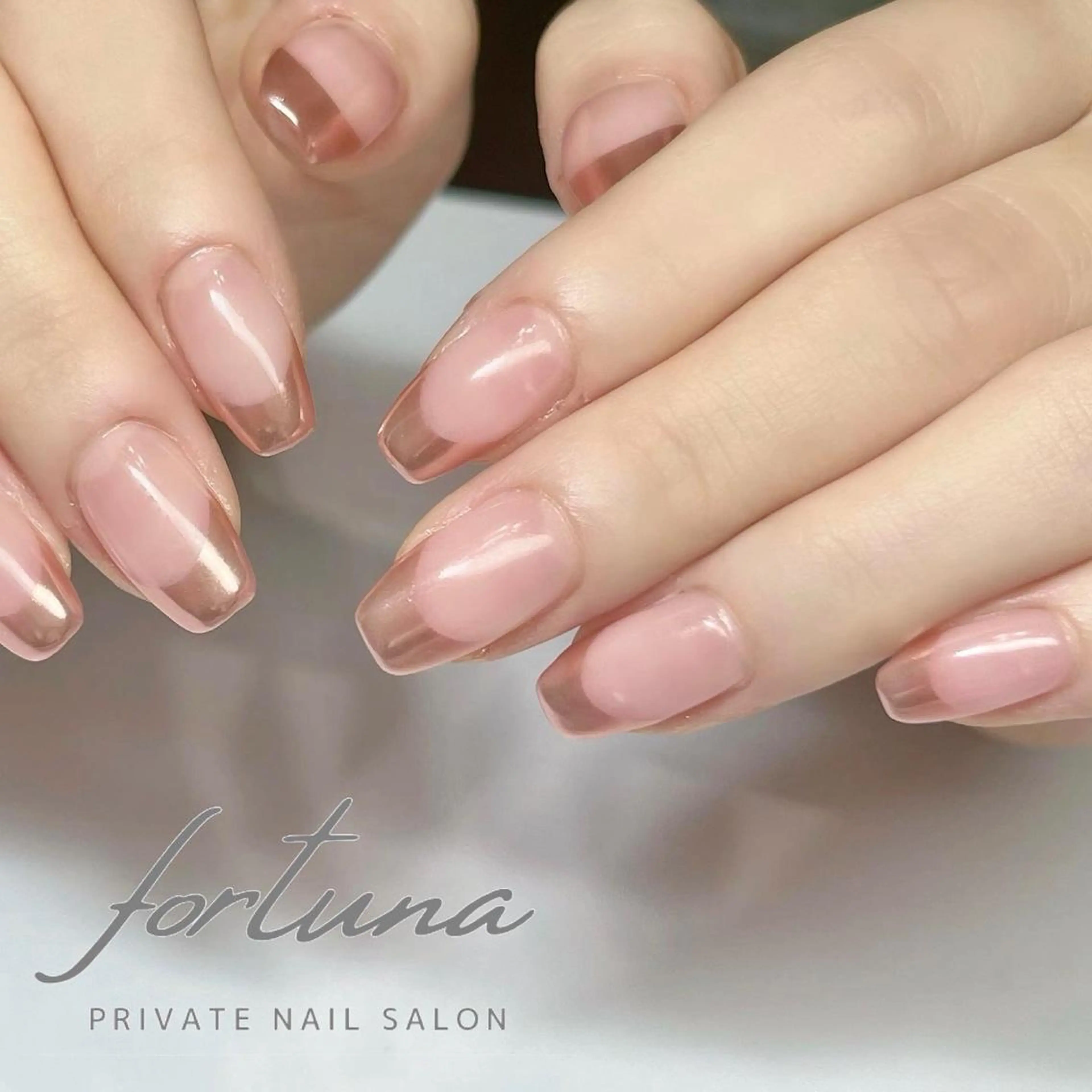 ネイル フレンチネイル ミラーネイル ハンドネイル fortuna 武藤裕美のネイルデザイン