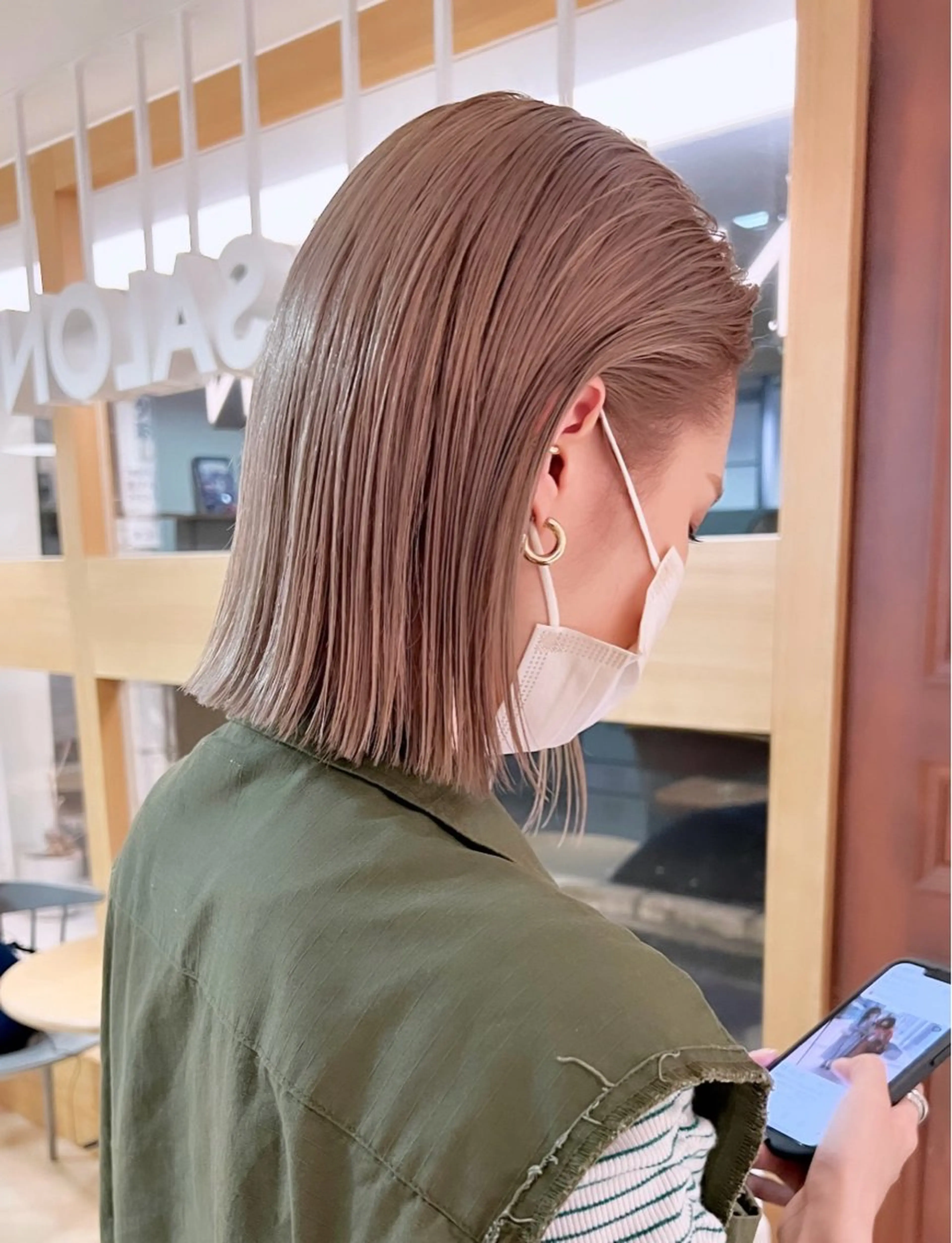 ミディアム ボブ ヘアカラー AYAKA/名古屋/ 栄/ボブ/透明カラーのヘアスタイル