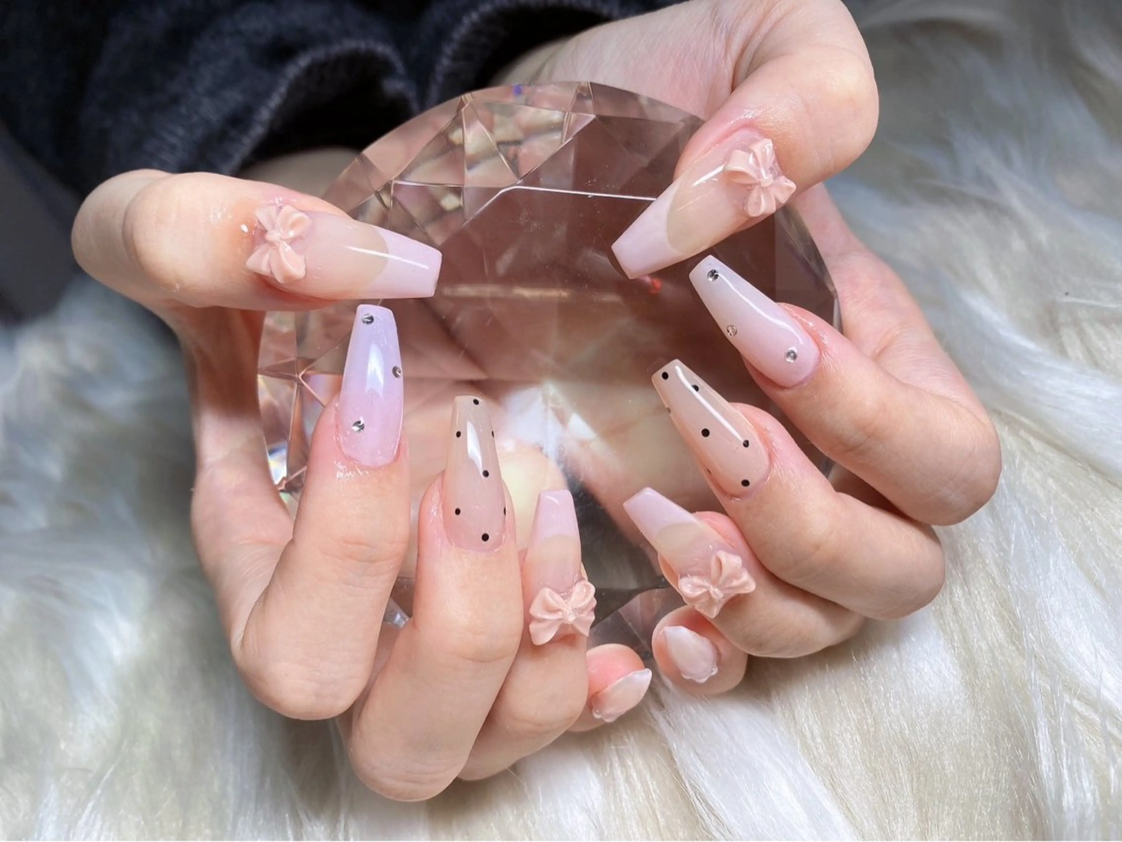 ネイル 長さ出し フレンチネイル ジェルネイル グラデーション 韓国ネイル ハンドネイル Nail&eye Belire 新宿のネイルデザイン