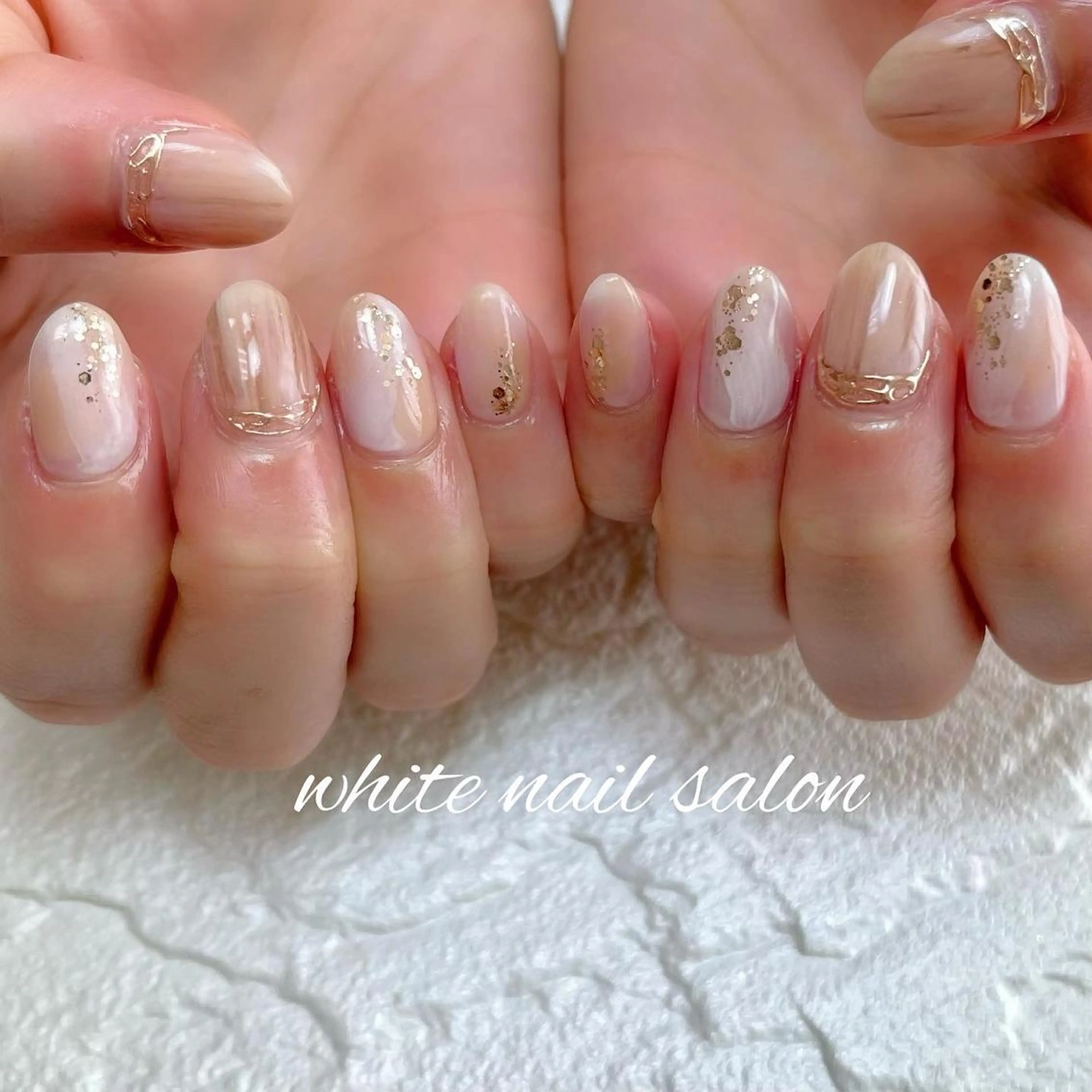 ネイル フットネイル ジェルネイル ハードジェル ラメ(グリッター) 持ち込み ハンドネイル white nail salonのネイルデザイン
