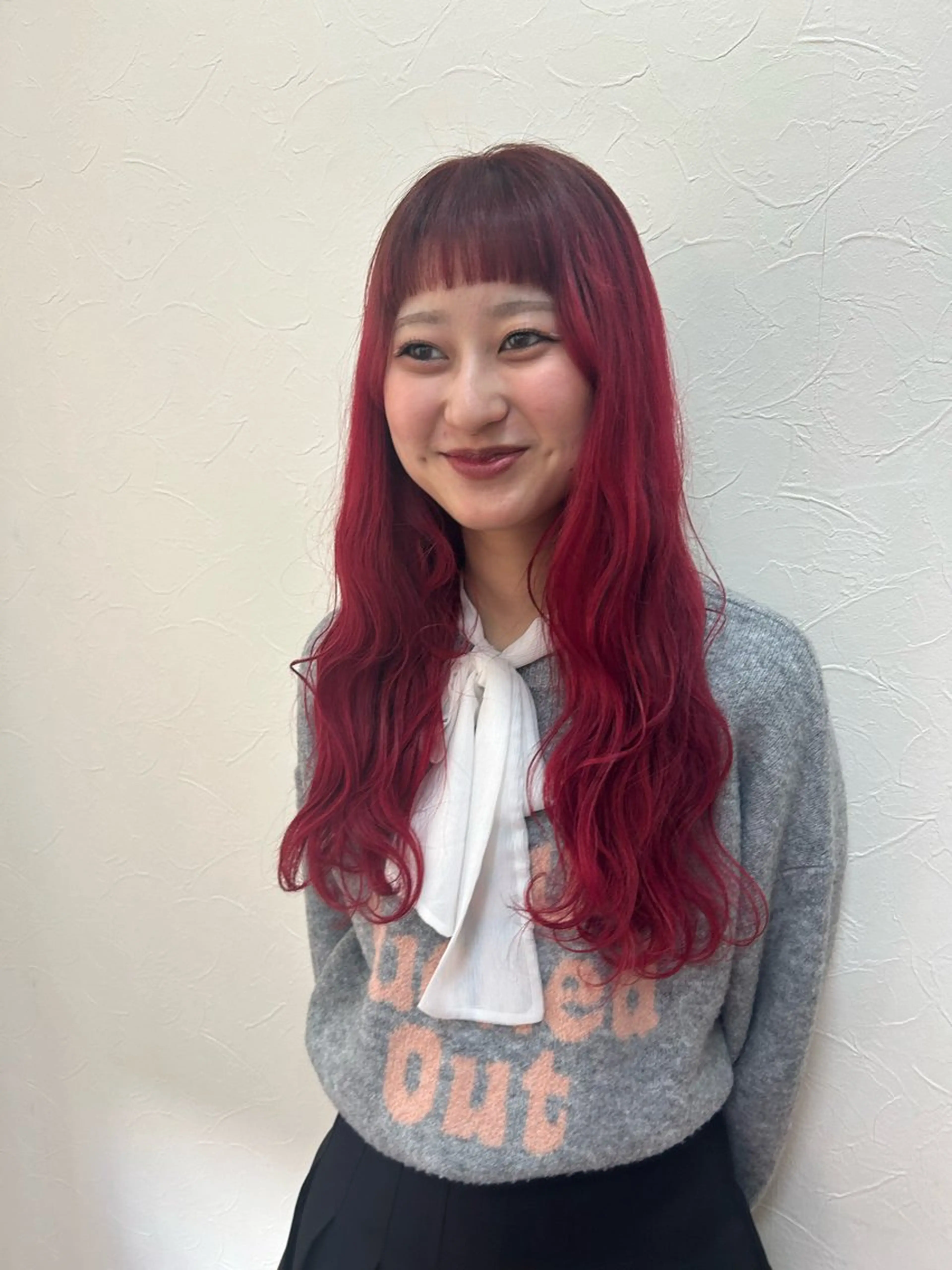 ロング カラー ボルドーカラー レッドカラー M CHIHIROのヘアスタイル