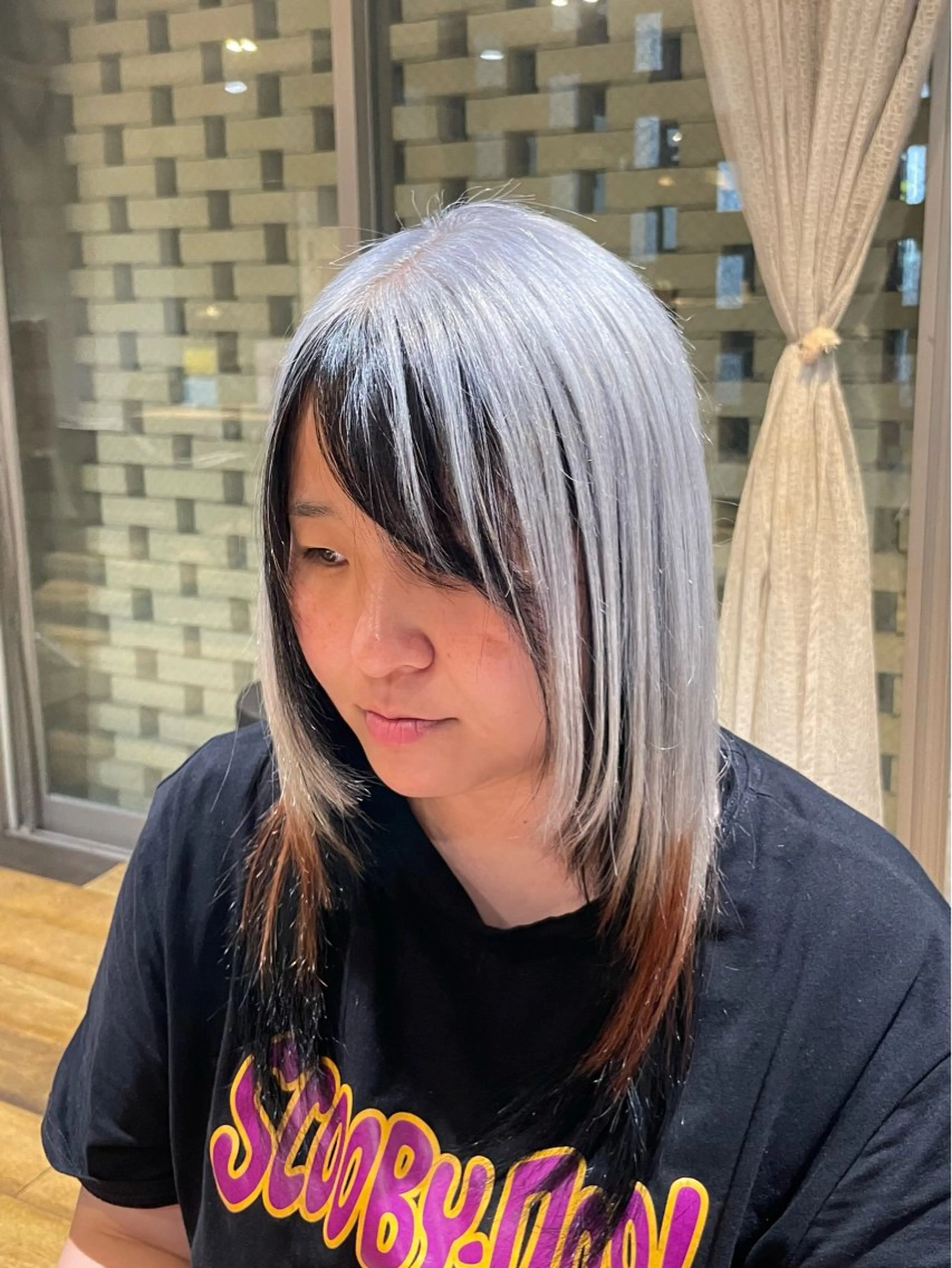 ロング カラー 狐カラー 大 場のヘアスタイル