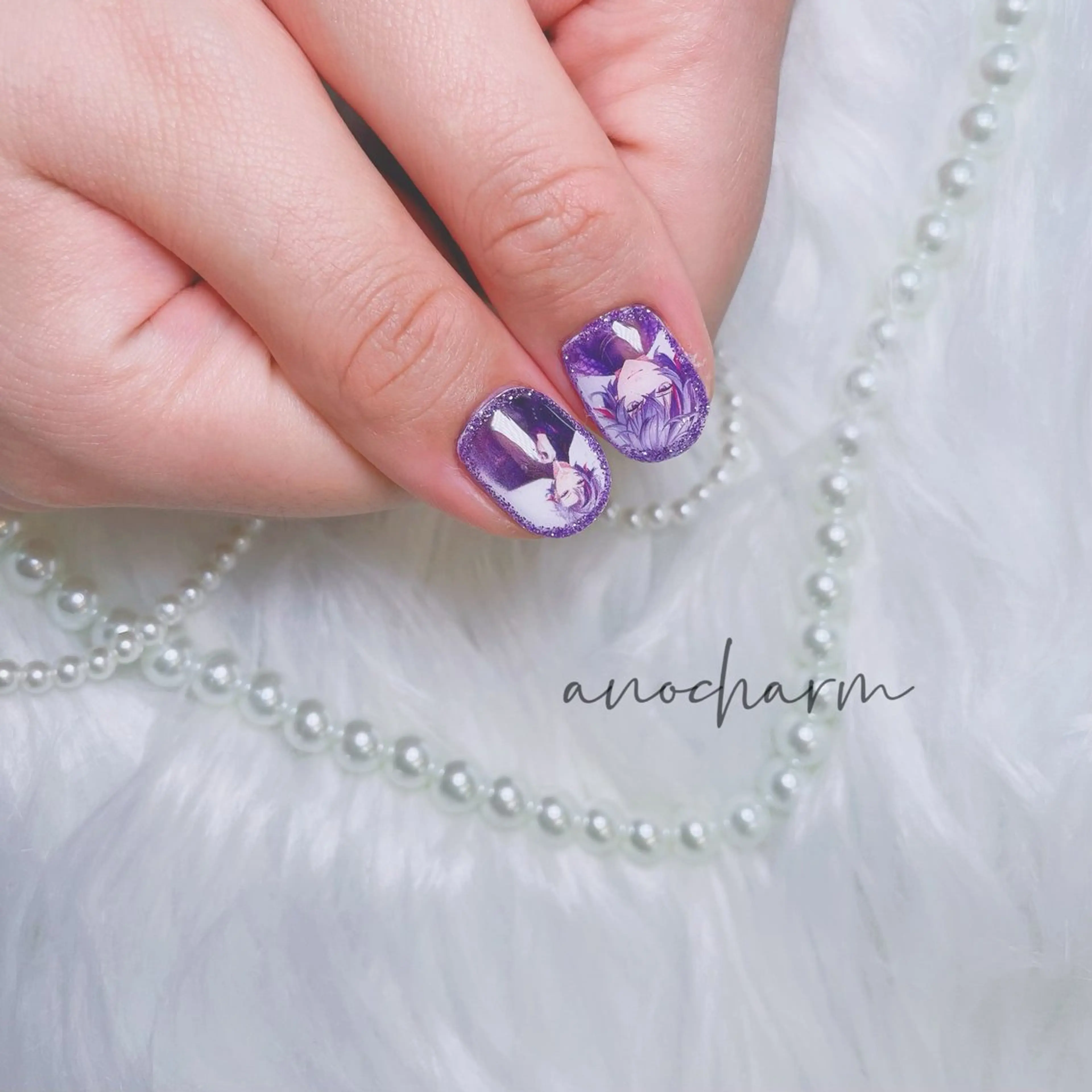 💅🏻印刷ネイルコース/印刷ネイル2本+ラメグラ8本の写真