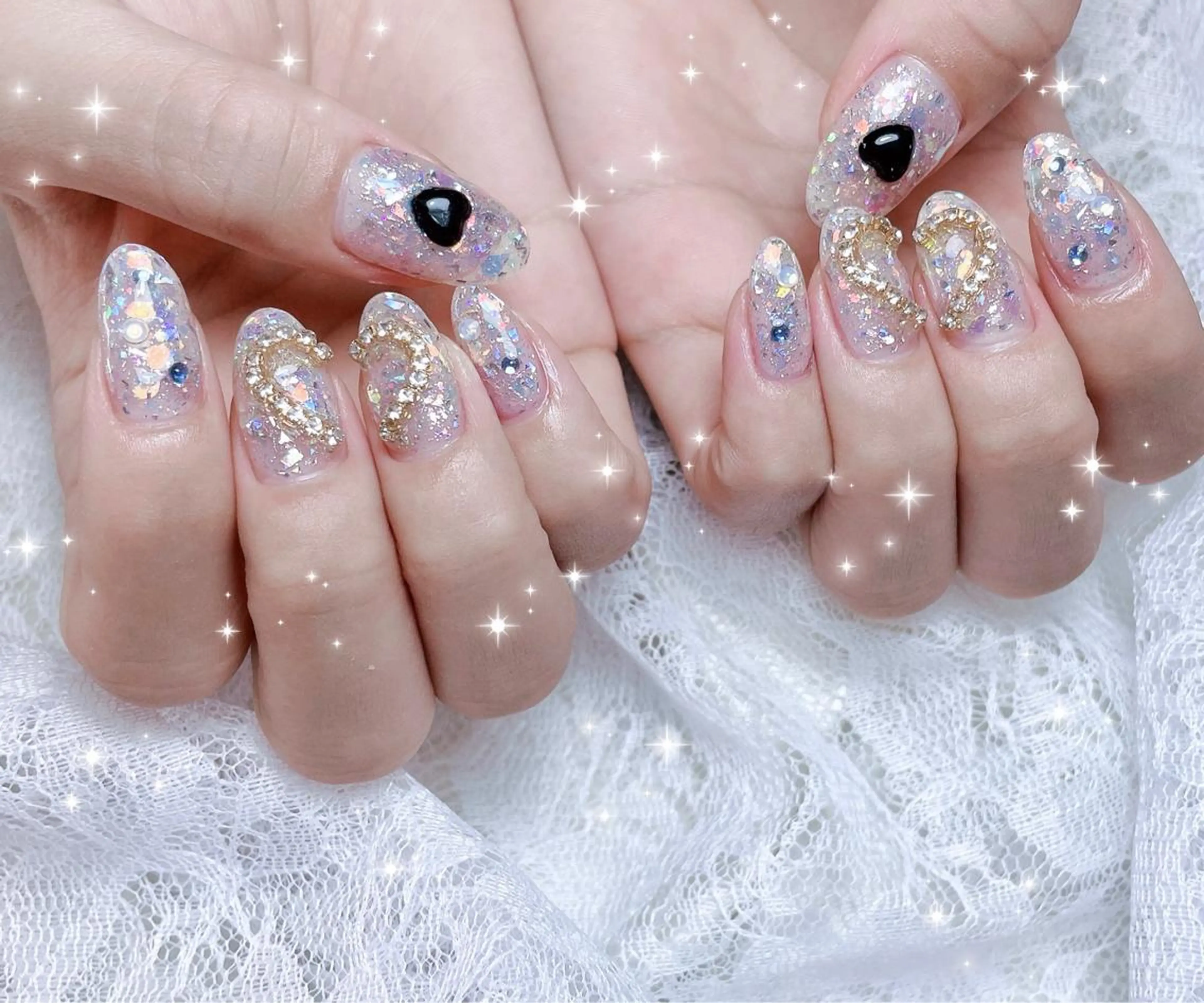 ネイル ラメ(グリッター) ハンドネイル FLARE NAIL フレアネイルのネイルデザイン