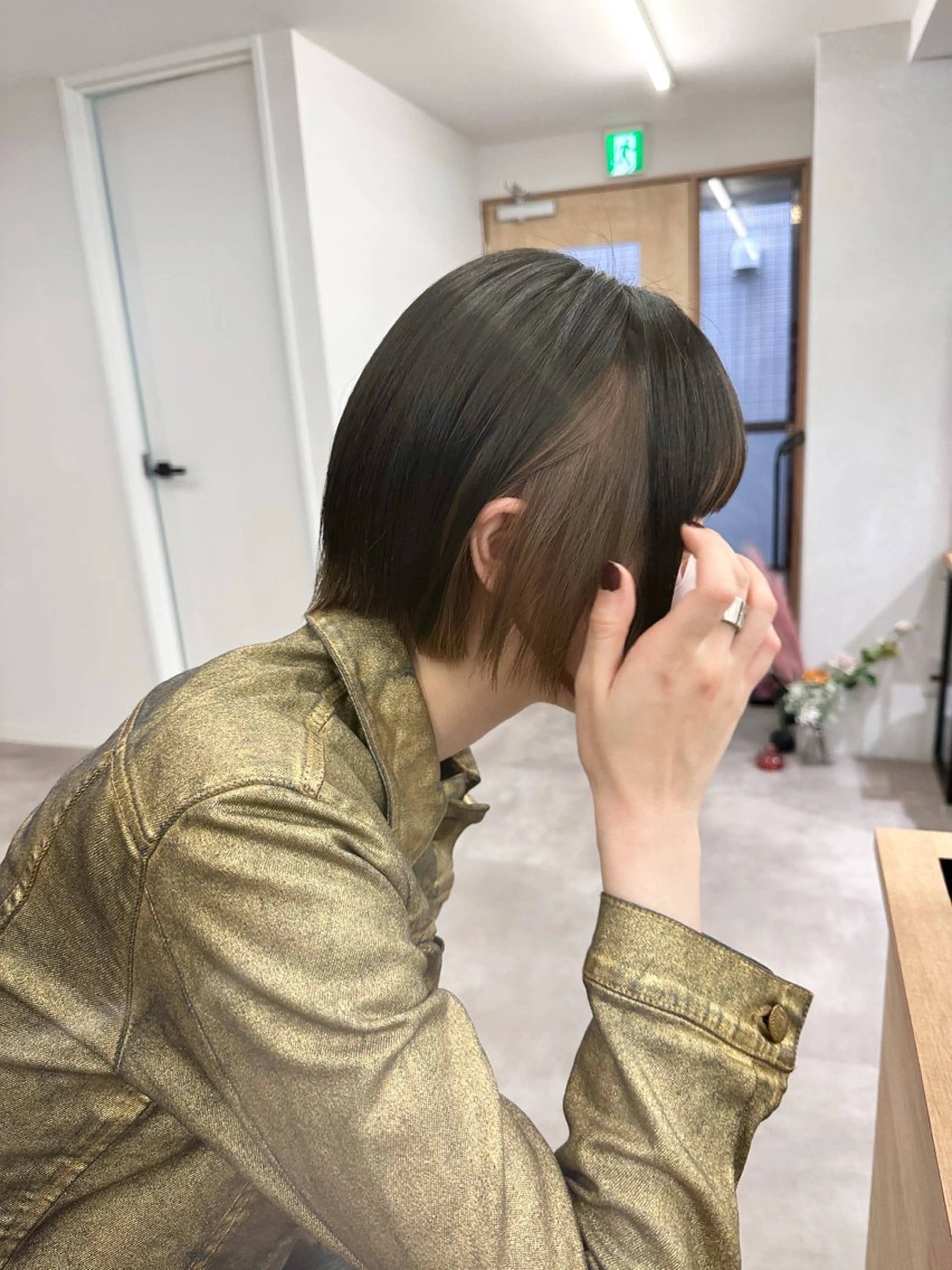 ショート カラー ベージュカラー ブリーチ 透明感カラー グレージュ ハイトーンカラー ブリーチ/ニュアンス パーマ/hinaのヘアスタイル