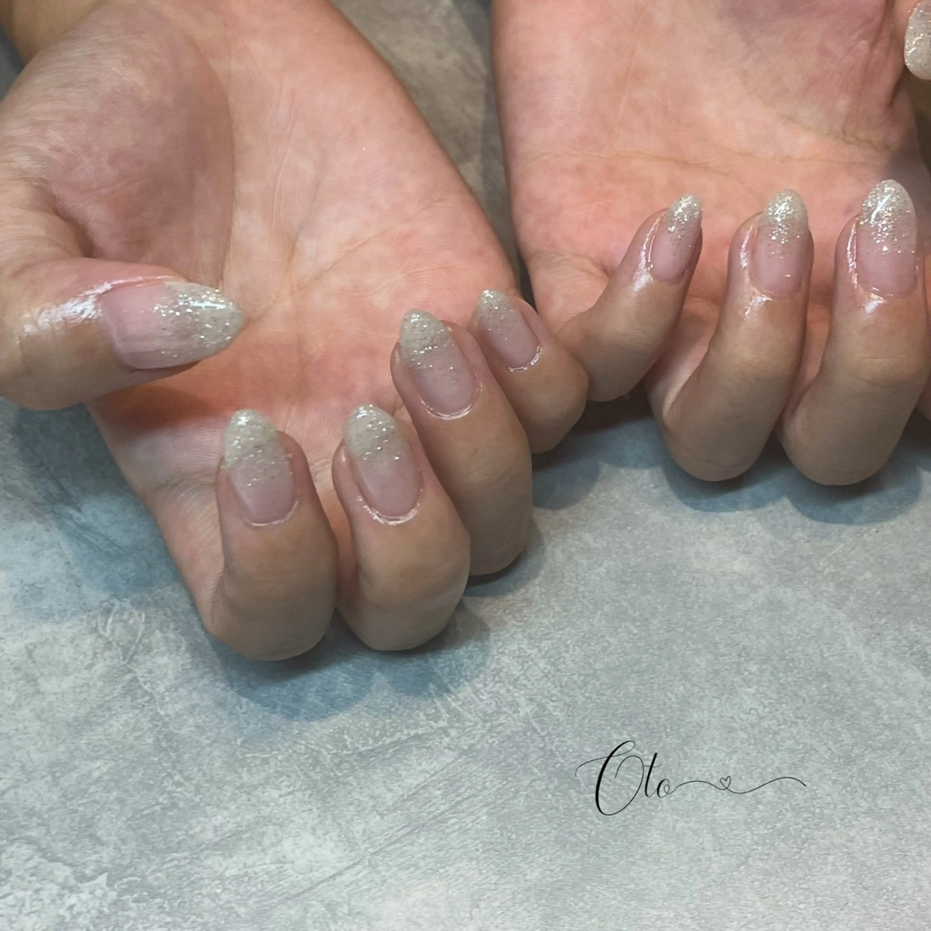 ネイル フラッシュネイル ラメ(グリッター) ラメグラデーション ハンドネイル Oto_ megのネイルデザイン