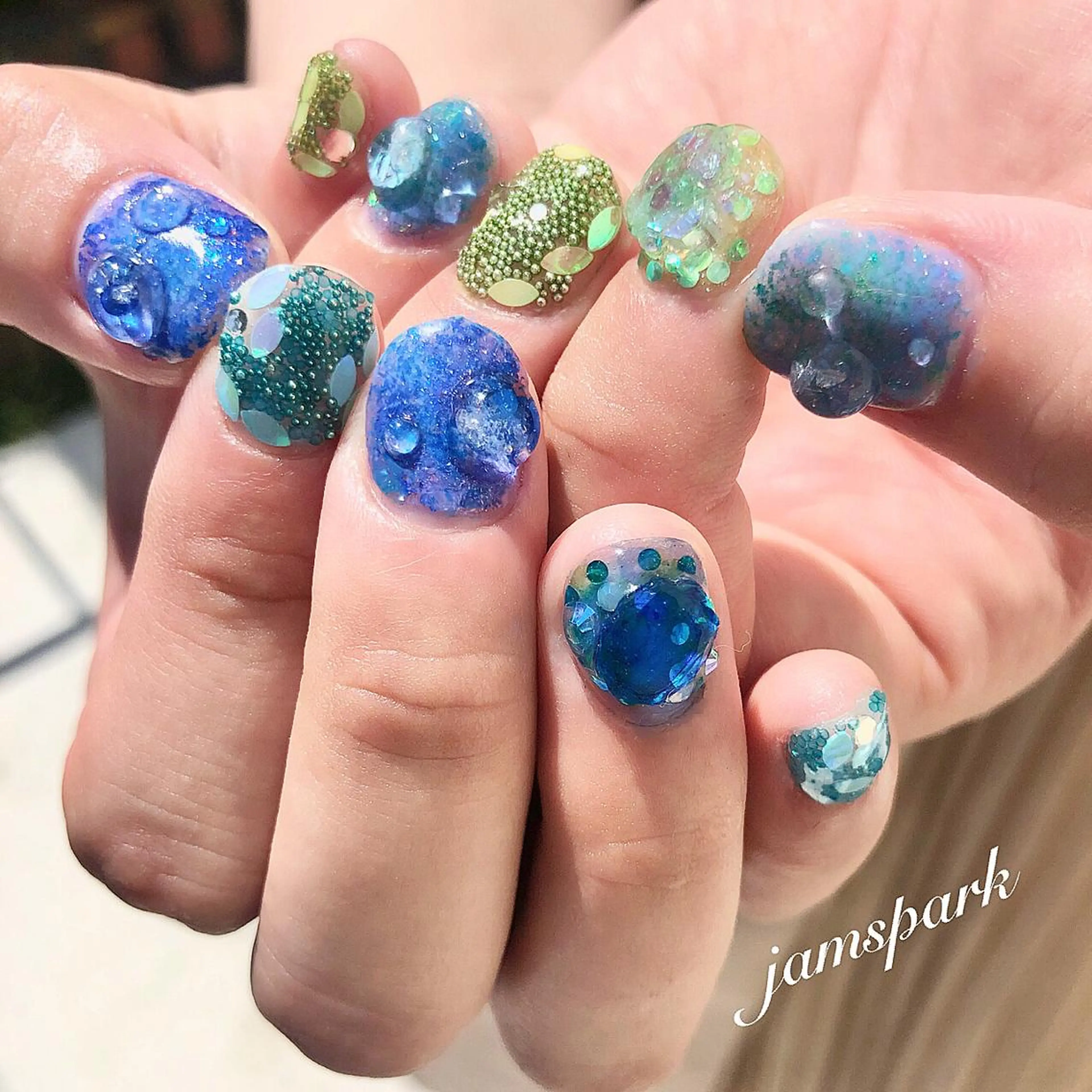 ネイル ニュアンスネイル 夏ネイル ハンドネイル jamspark ✨のネイルデザイン