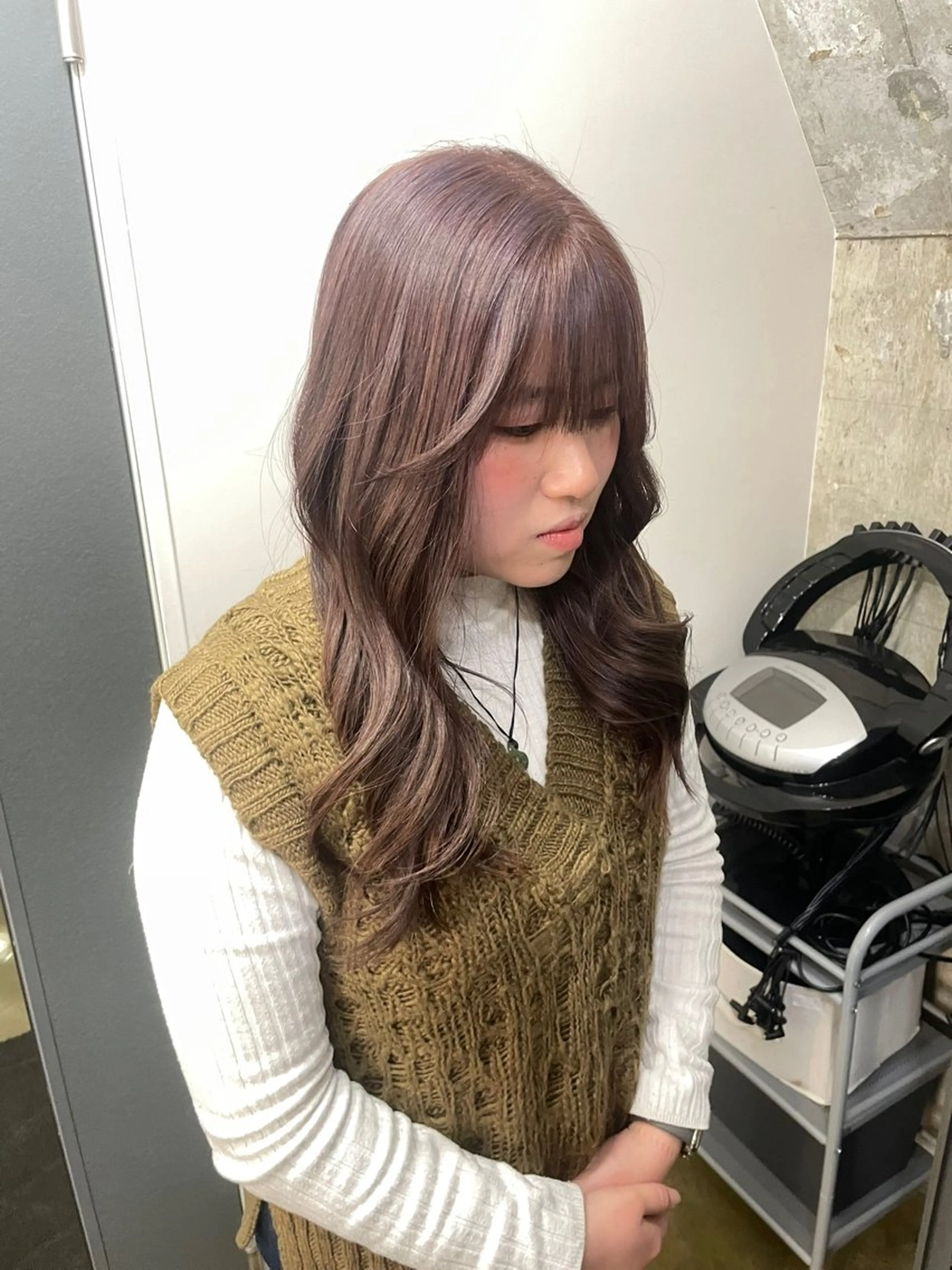 ロング カラー ベージュカラー ピンクカラー ピンクベージュ ヘアカラー ブレンバイドット所属・ニュアンスカラー/ 🫧レミ(坊主)のヘアスタイル