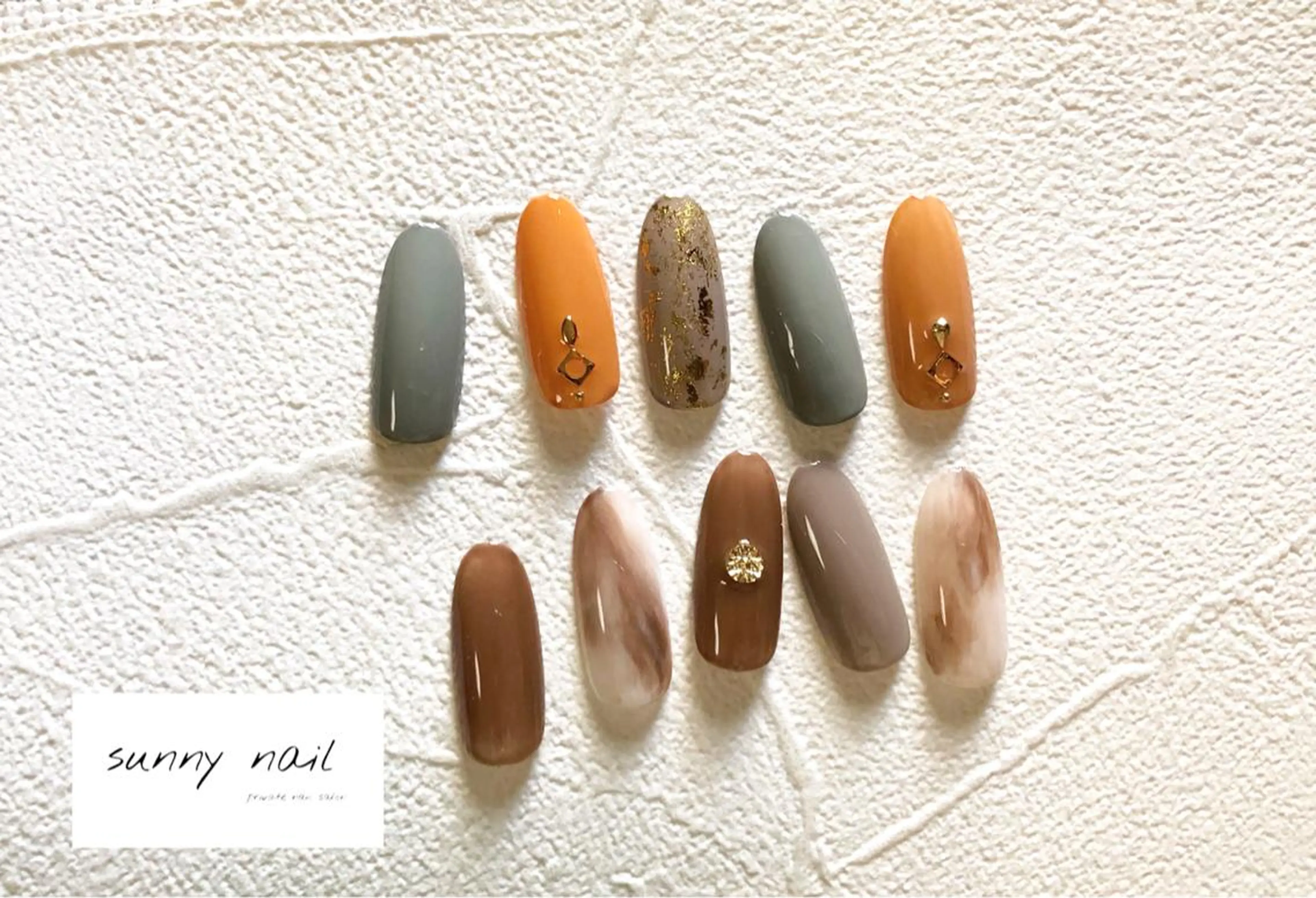 ネイル ジェルネイル ニュアンスネイル オレンジ パラジェル ピスタチオネイル sunny nailのネイルデザイン