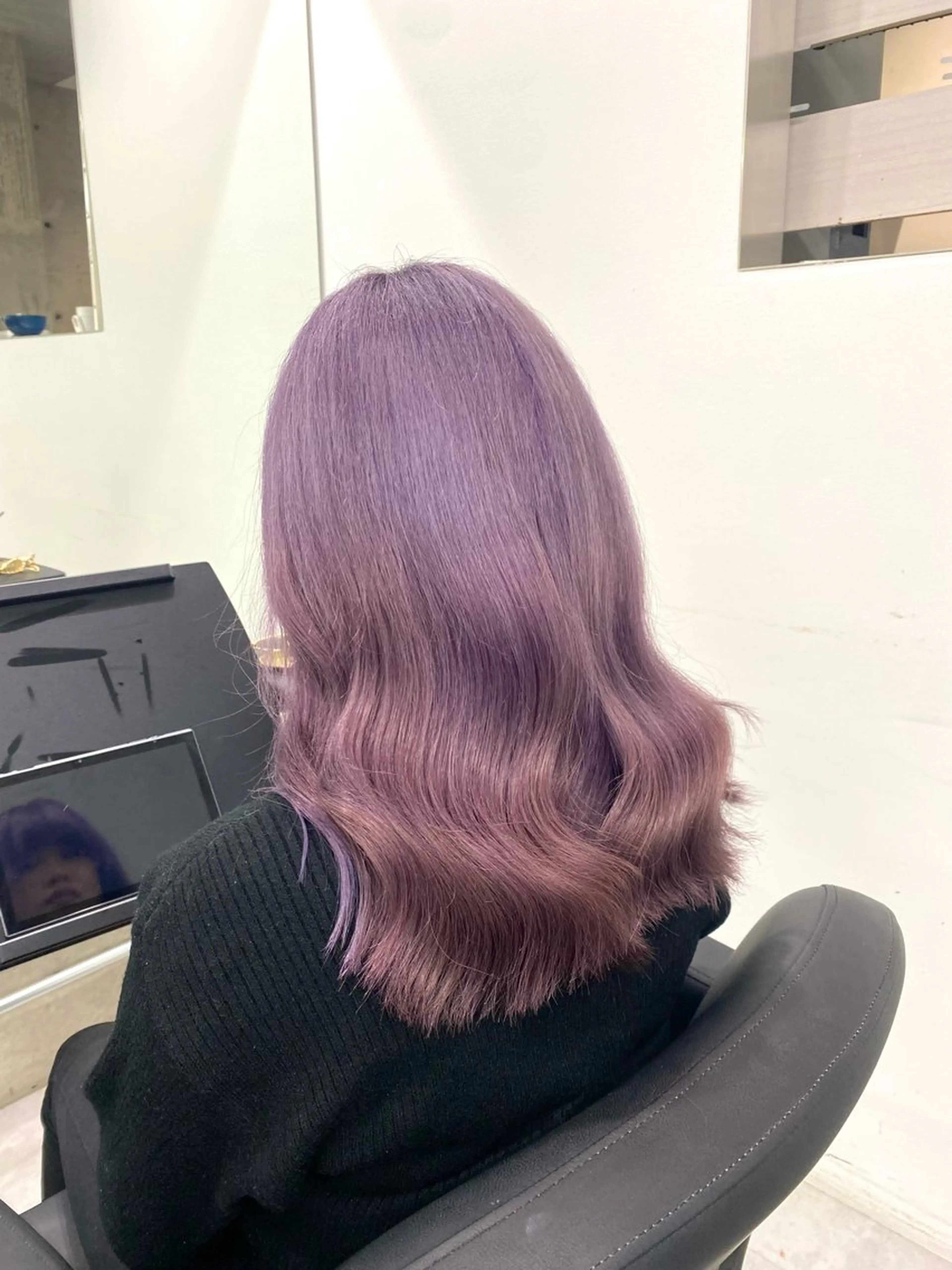 ミディアム カラー ヘアカラー Welring hair salon所属・Runa/大人 かわいいハイトーンのヘアスタイル