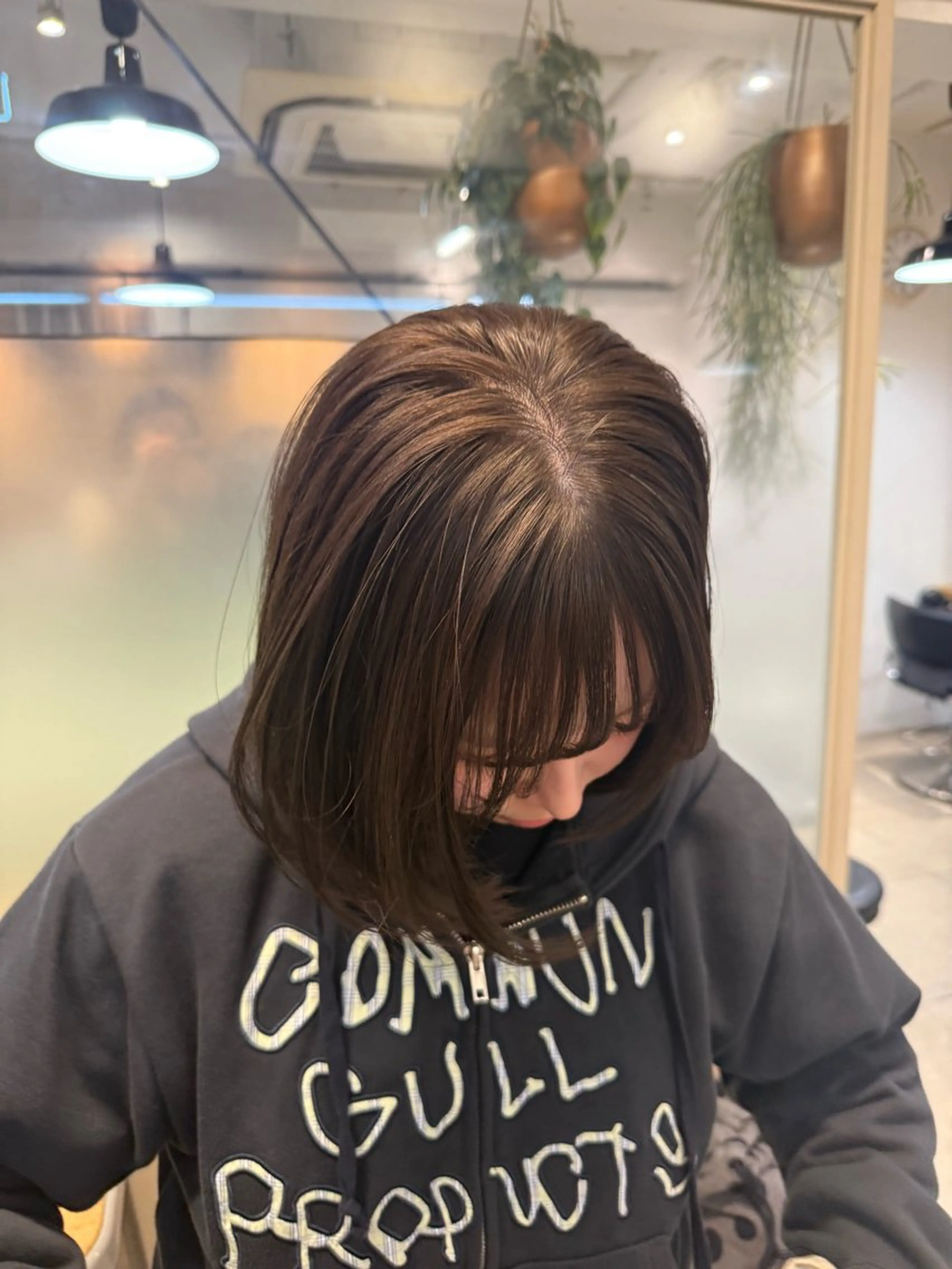 ミディアム カラー カット ヘアカラー トリートメント Lomalia もえか/ボブパーマのヘアスタイル