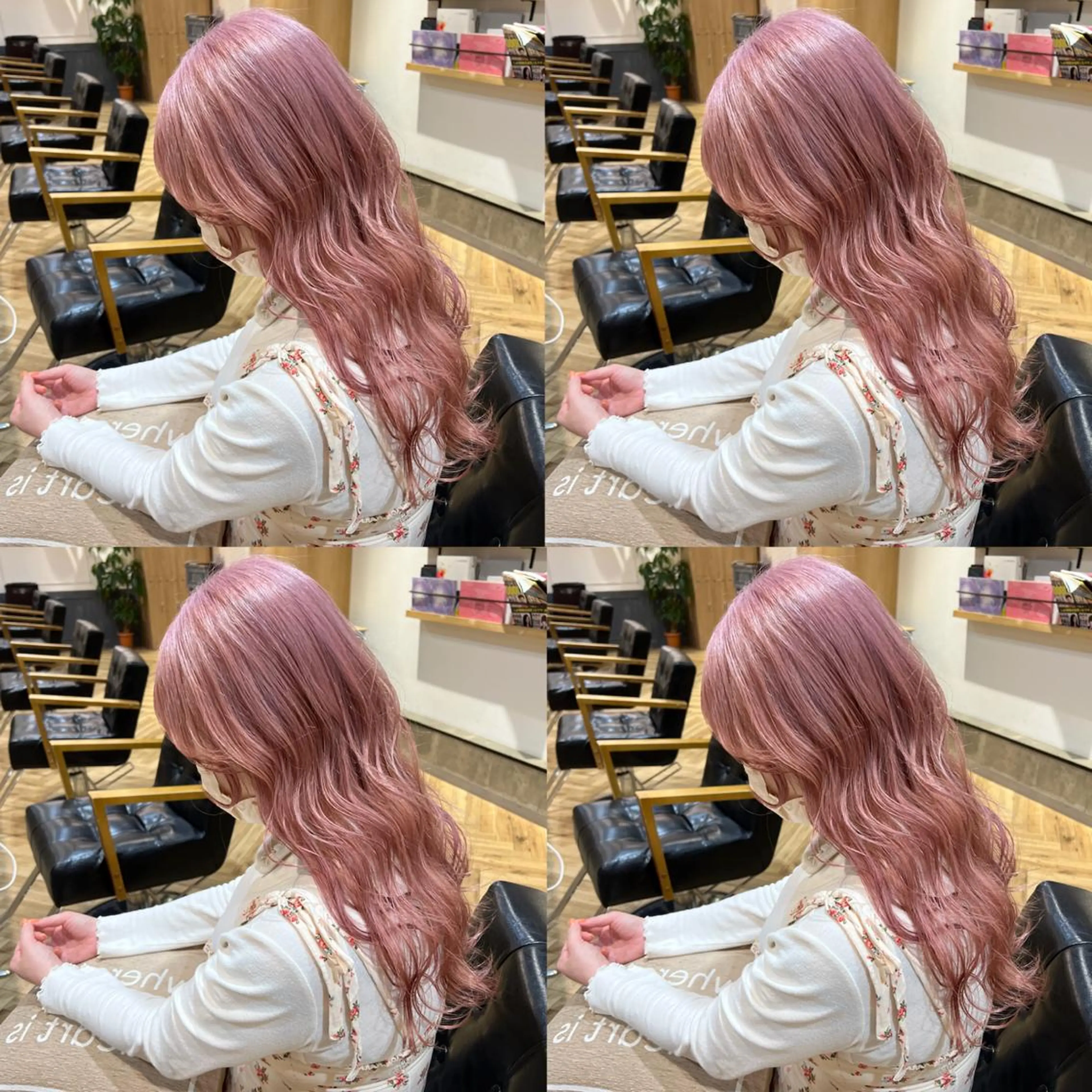 ロング カラー ピンクカラー ホワイトピンク 艶カラー/韓国顔周り 🎀mamiのヘアスタイル